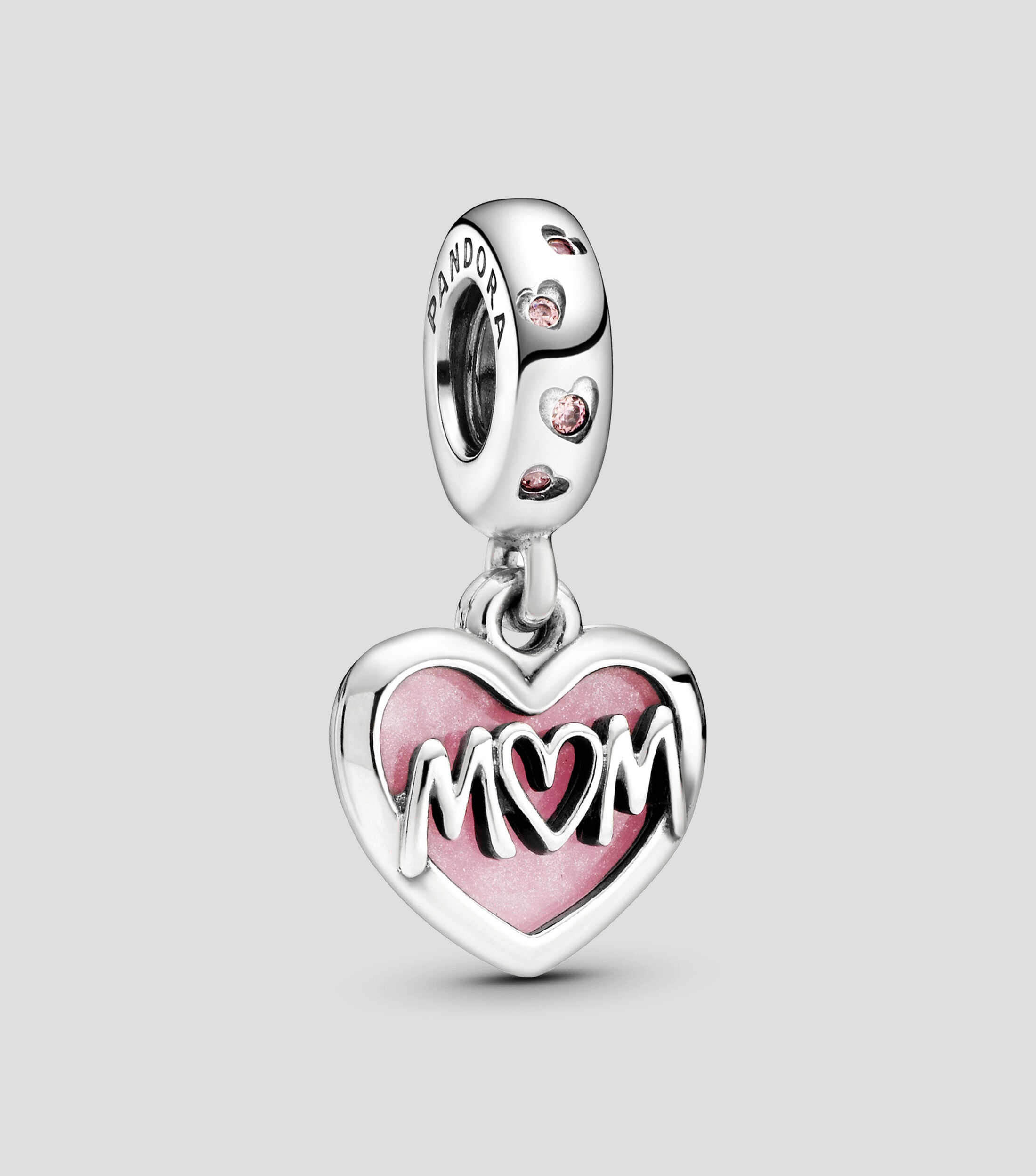 Charm en Plata .925 Corazón Mamá con zirconia cúbica Mujer