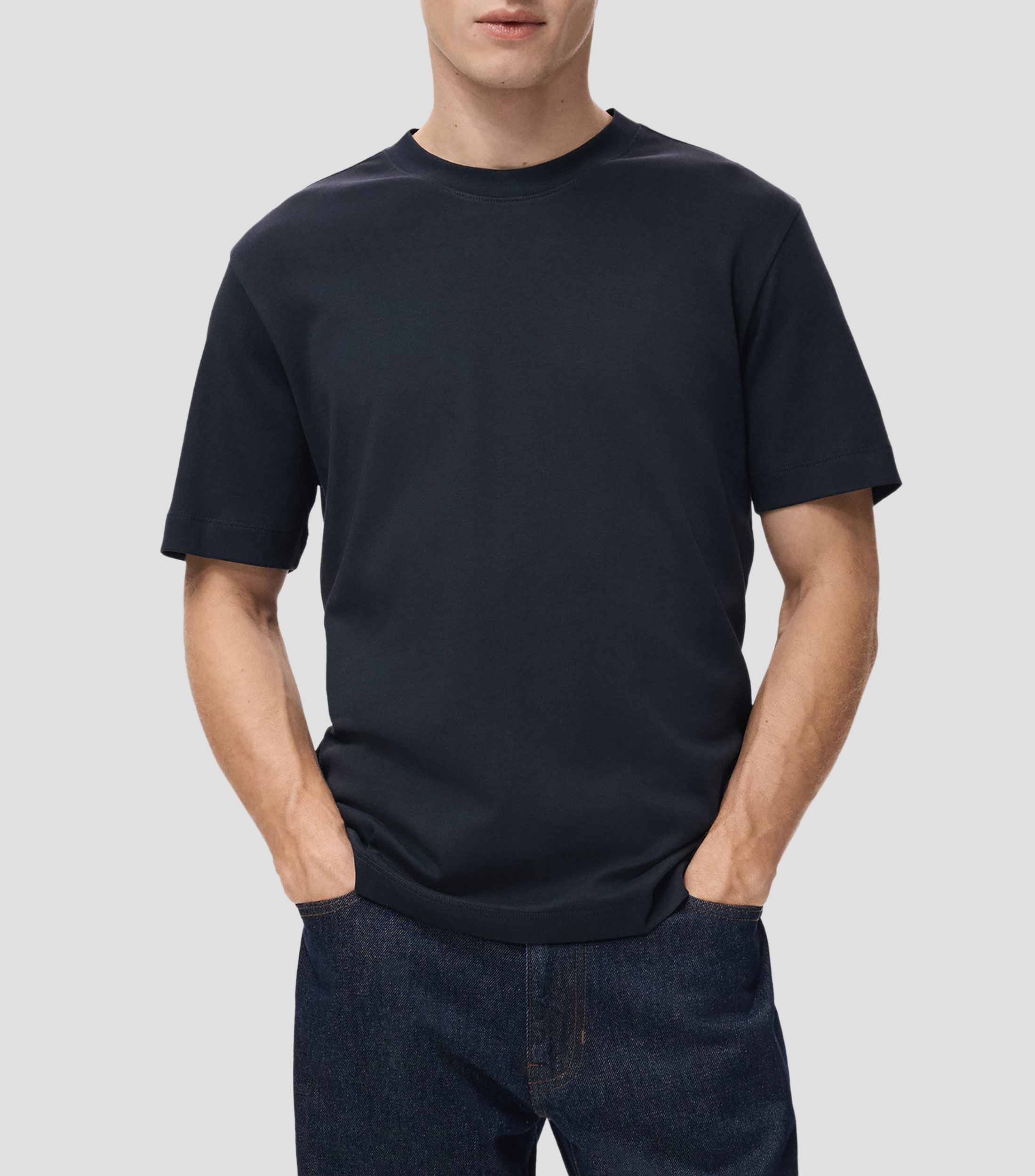 Playera cuello redondo manga corta lisa Hombre