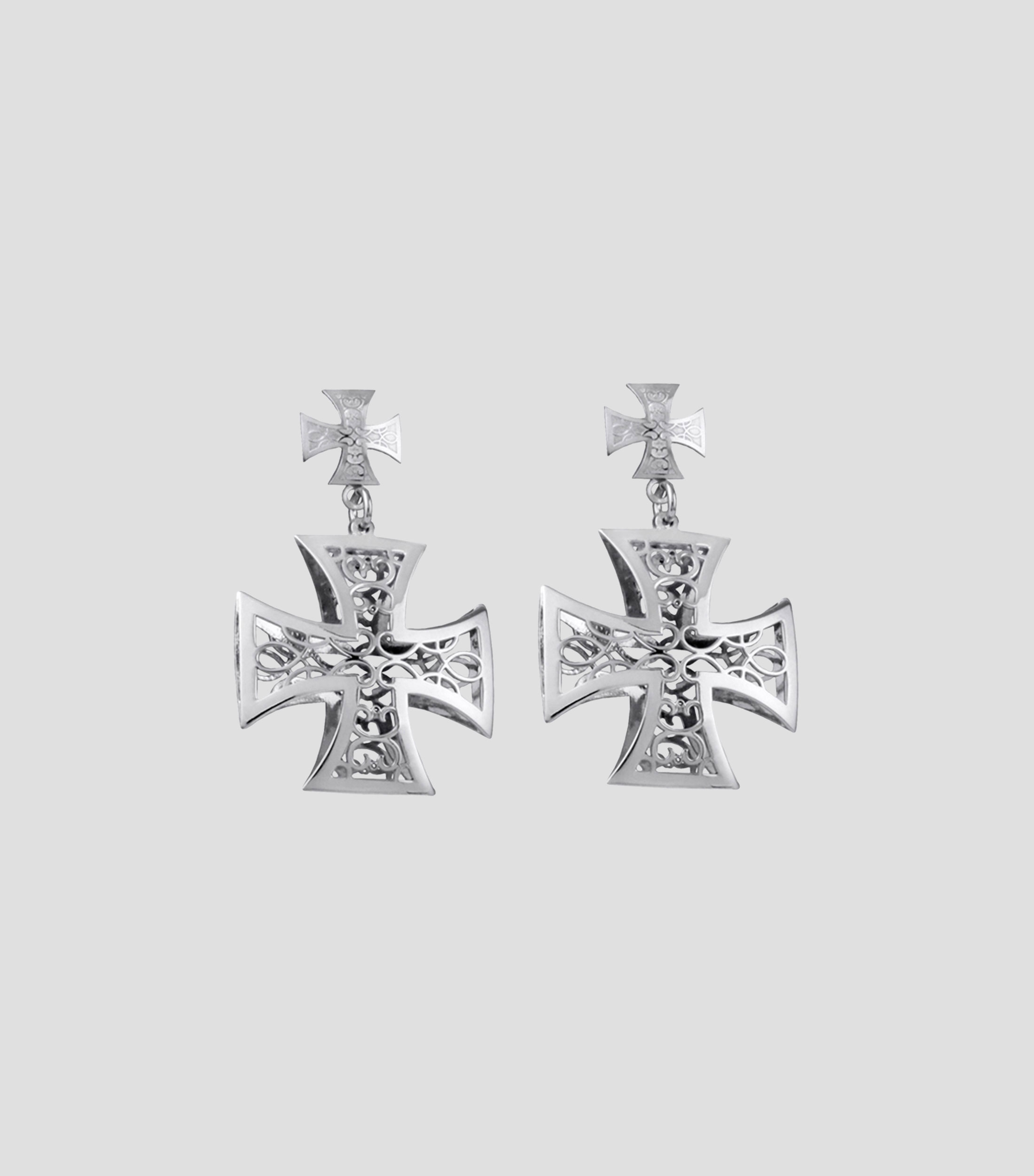 Aretes en plata .925 Cruz Mujer