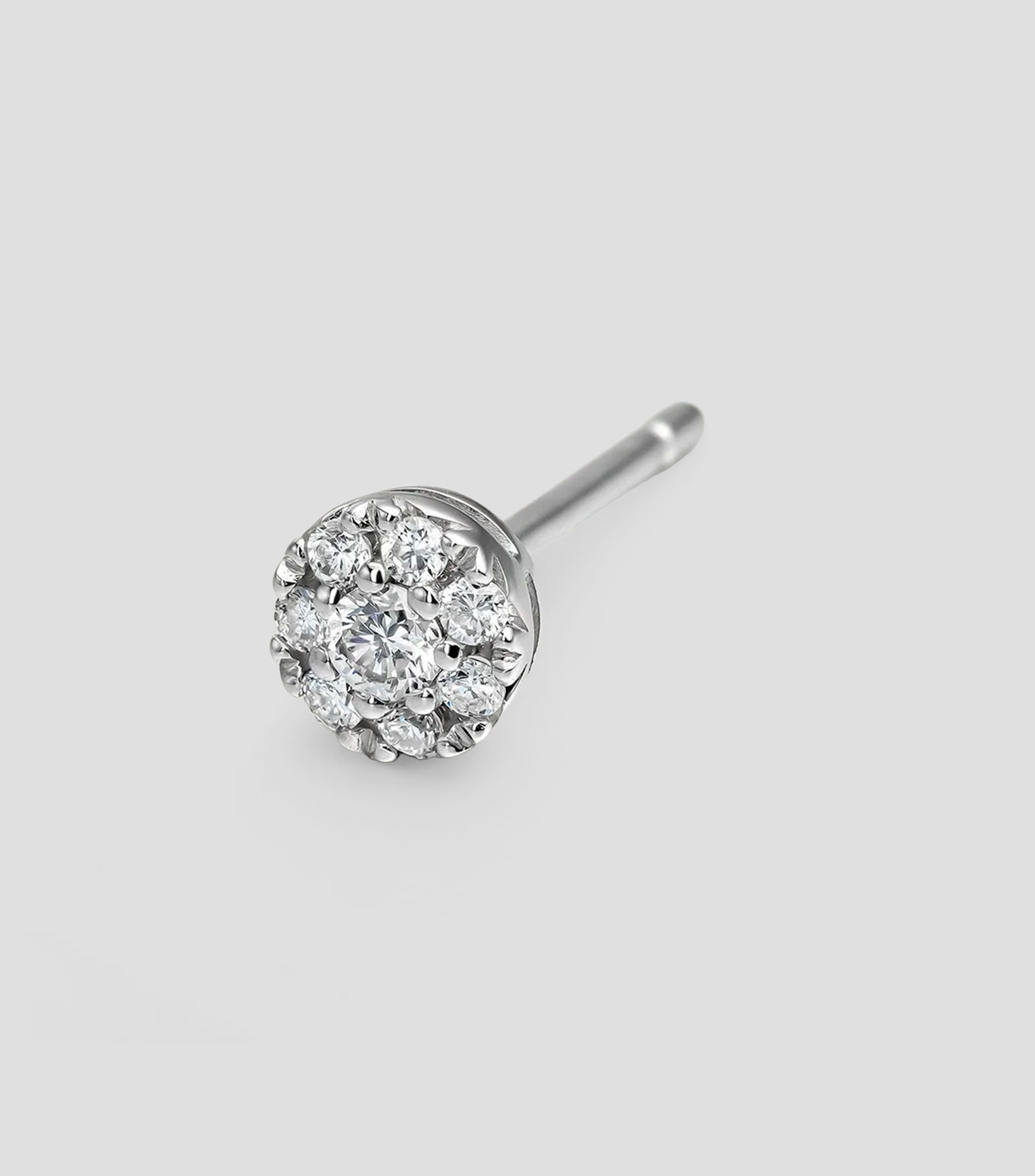 Arete en oro blanco de 18 kilates con diamantes Roseta Mujer