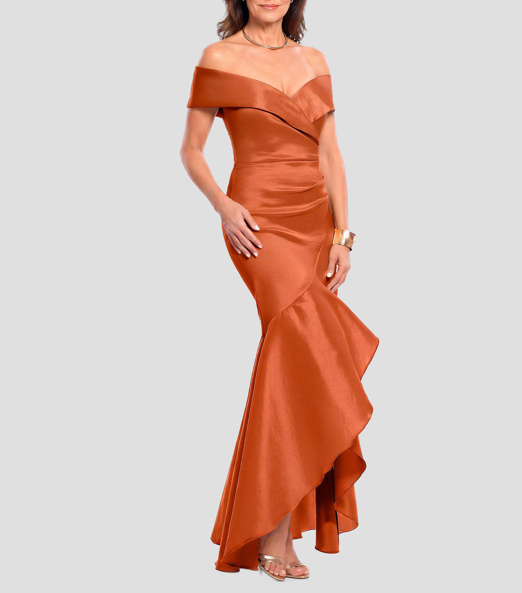 Vestido largo liso Mujer