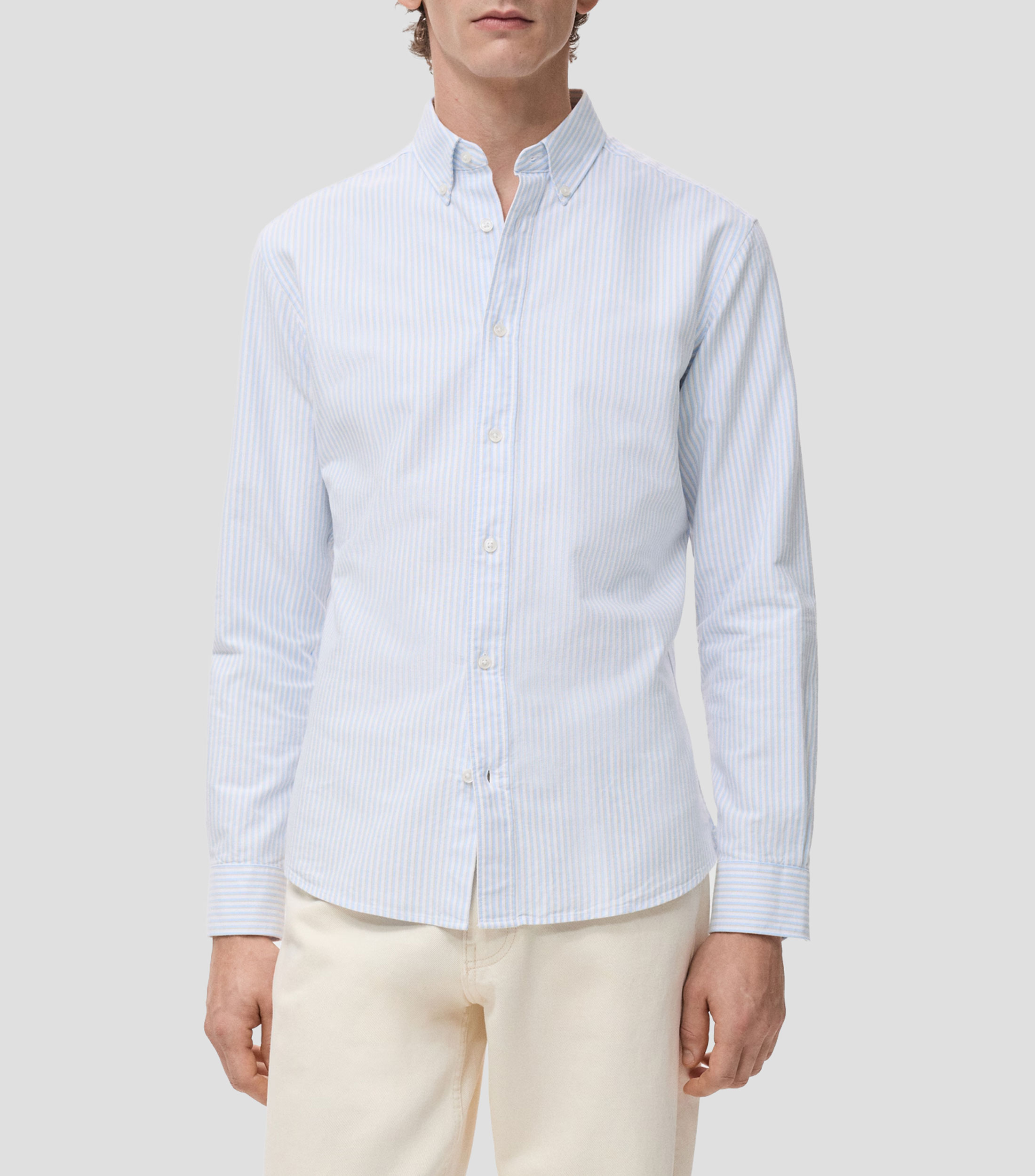 Camisa con líneas manga larga Hombre