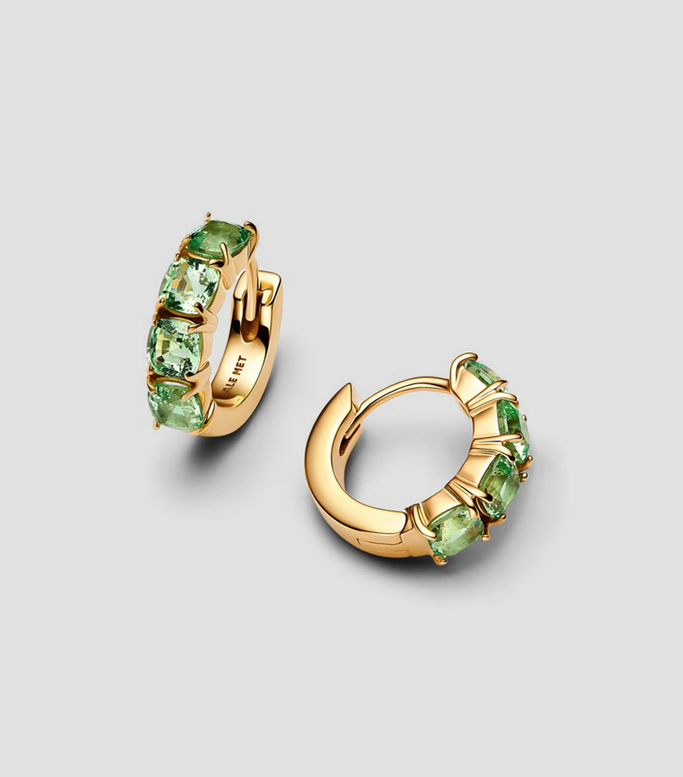 Aretes de Aro Verdes en plata Mujer