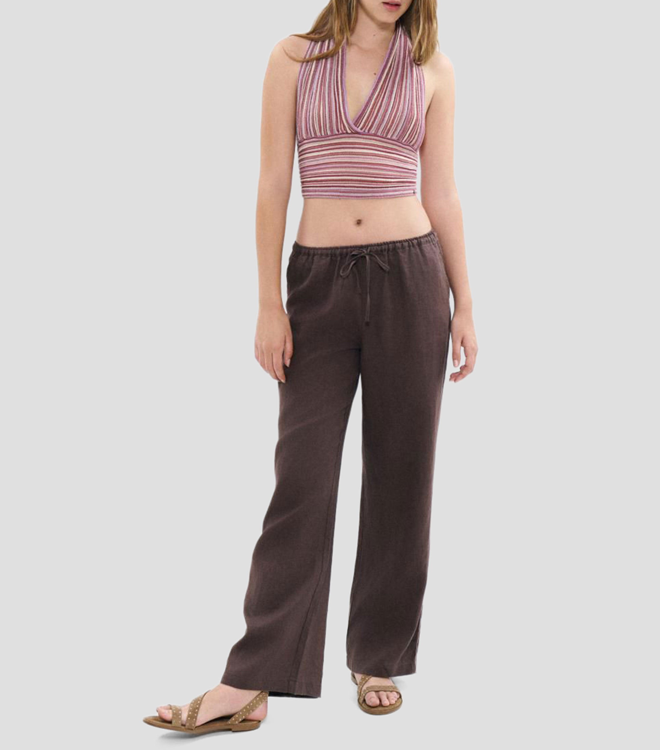Blusa rayas sin mangas Mujer