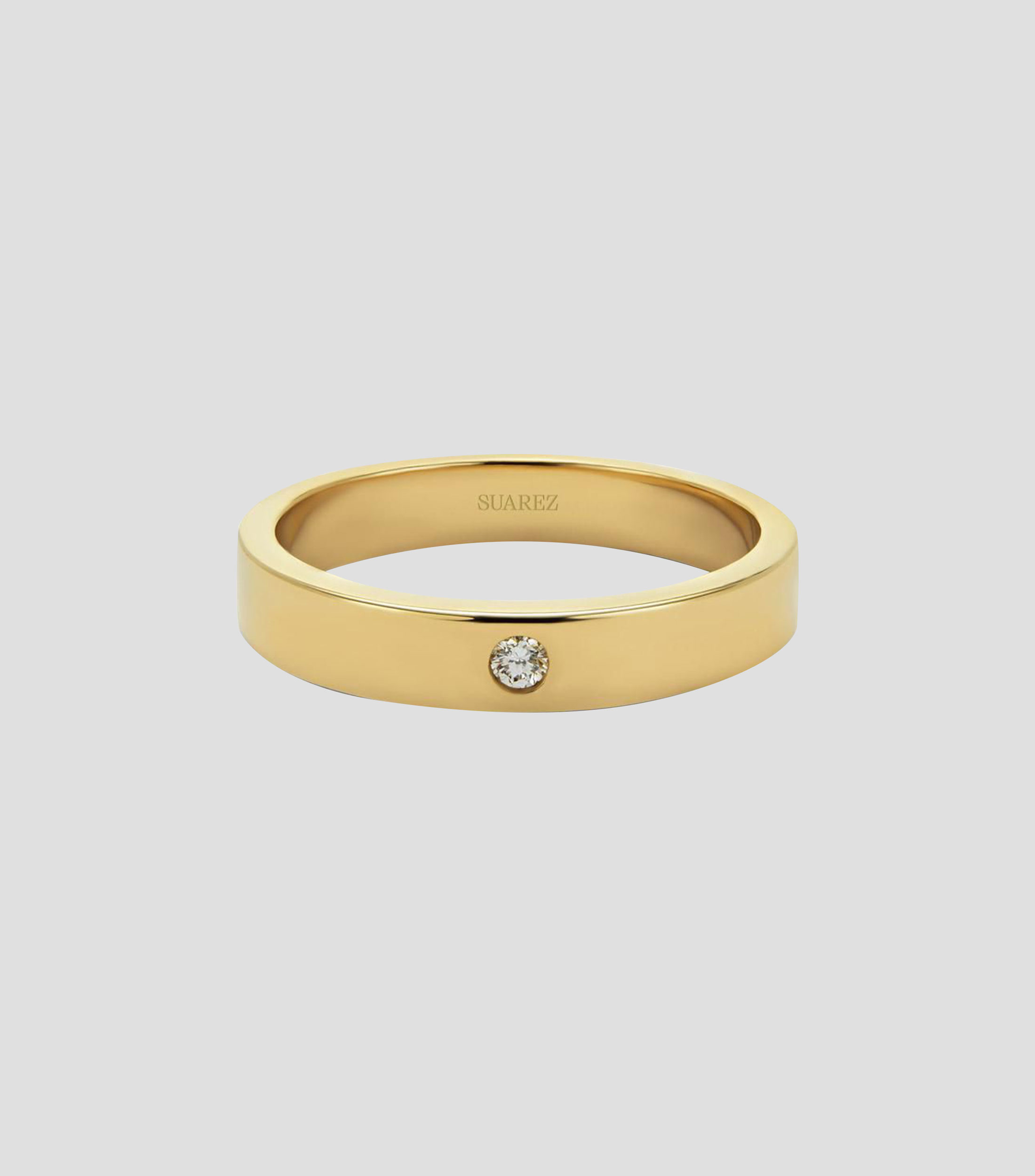 Anillo Alianza de boda en Oro amarillo de 18 Kilates con diamante Mujer