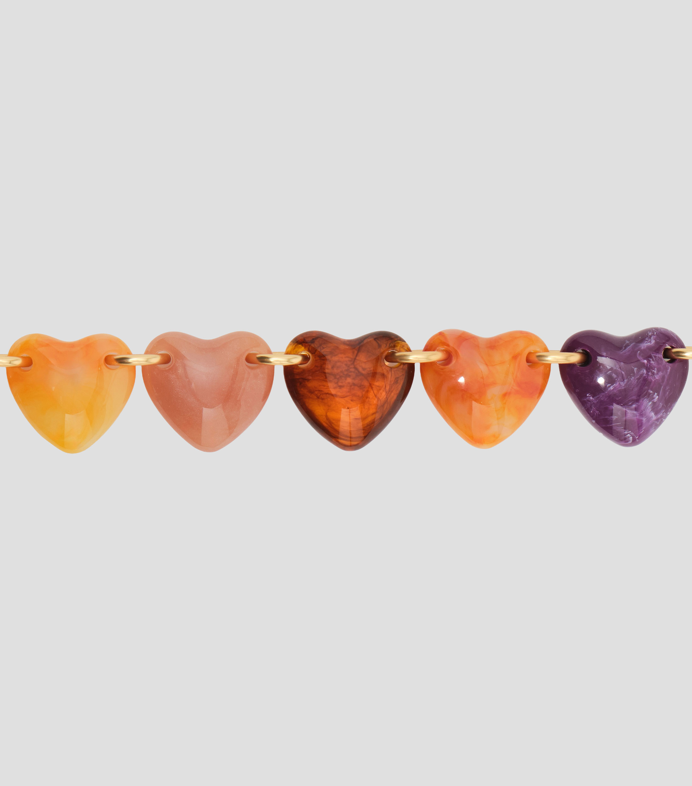 Collar corazones multi ámbar Mujer