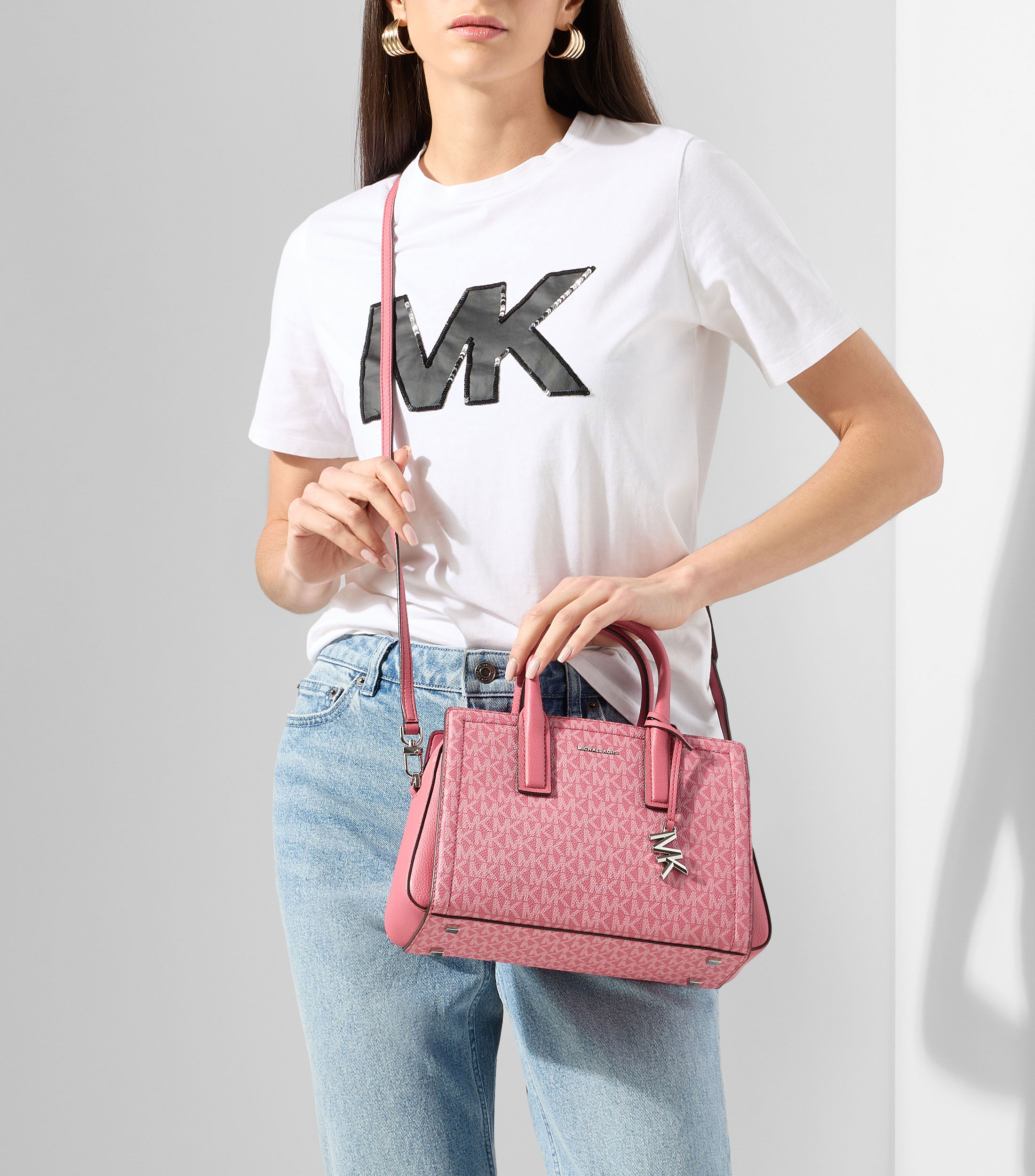 Bolsa satchel estampado monogram Mujer