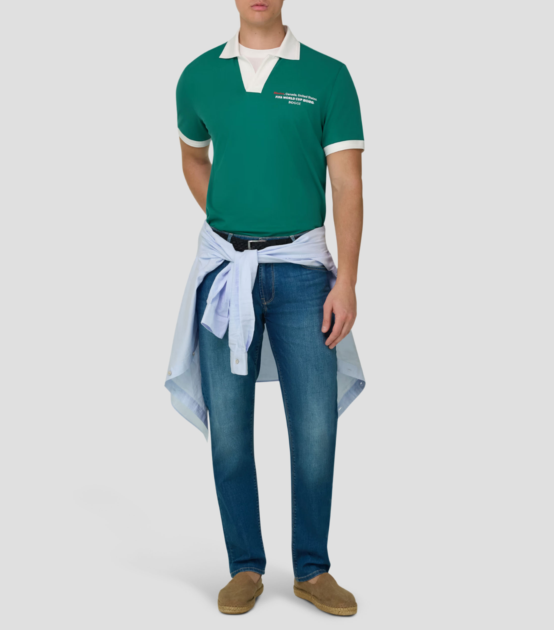 Playera tipo polo manga corta estampada Hombre