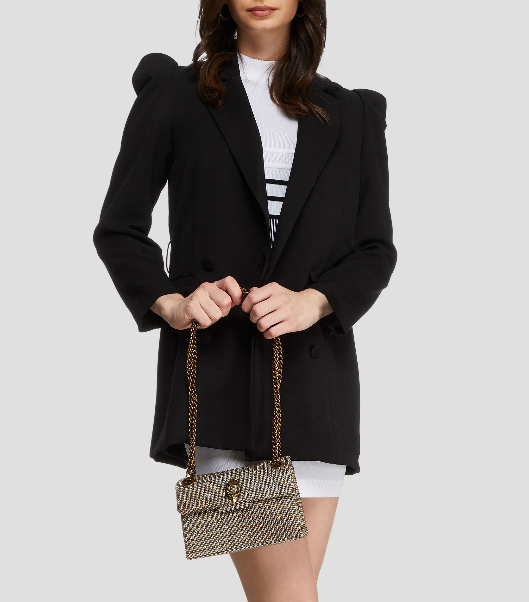 Bolsa shoulder mini Kensington con pedrería Mujer