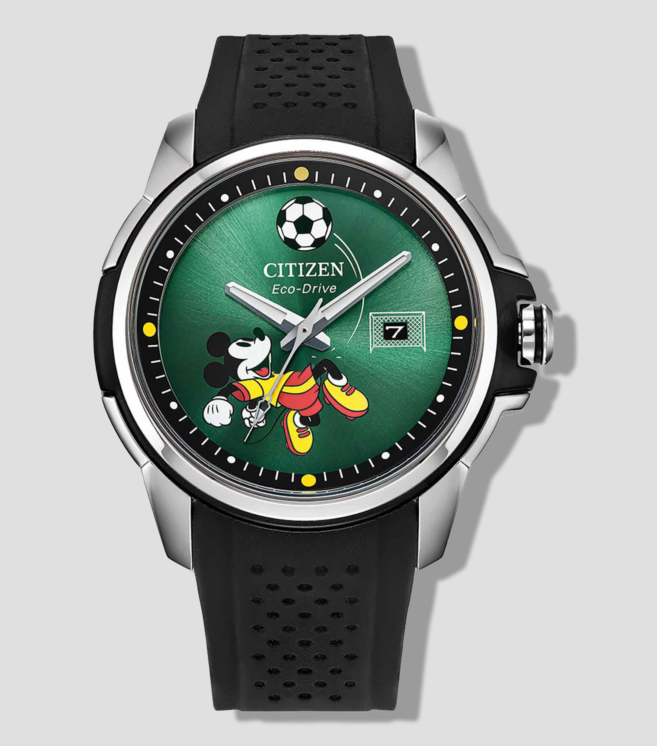 Reloj para Hombre Mickey Soccer World Cup Deportivo Verde, Negro