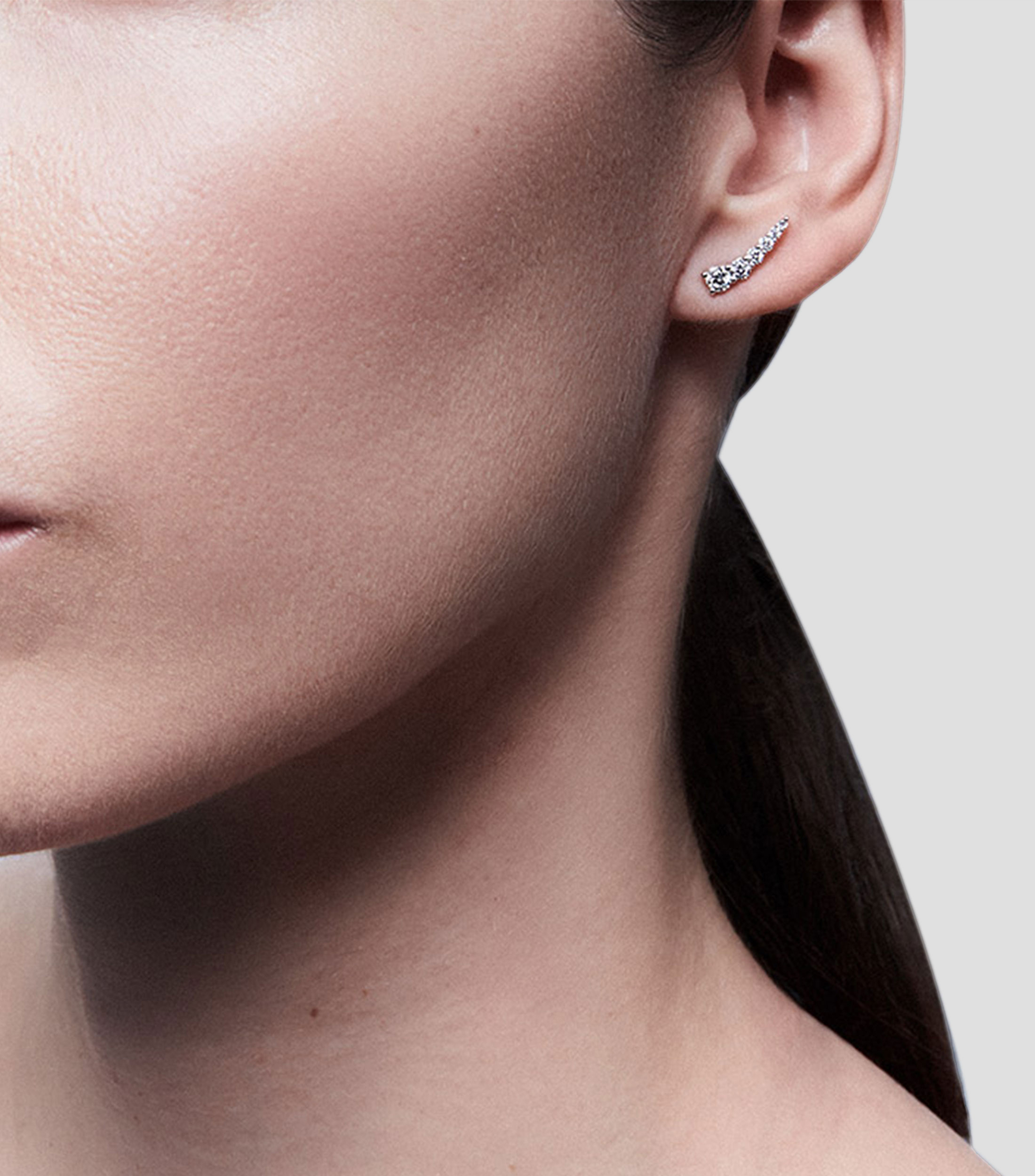 Pendientes en oro blanco 18 Kilates con diamantes Mujer