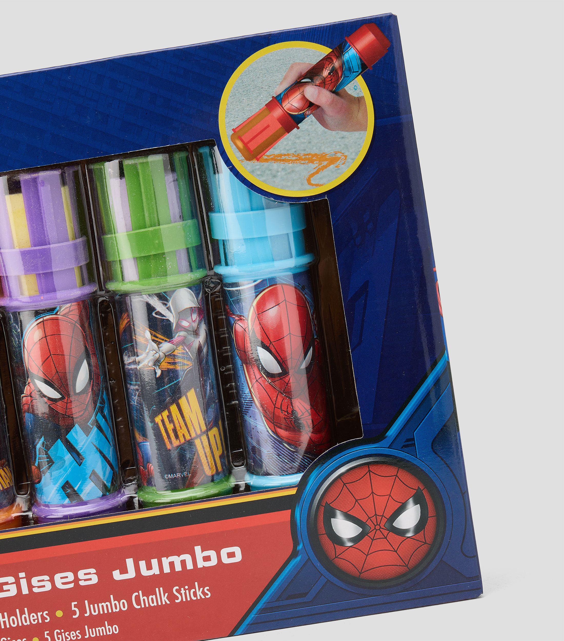 Juego de 5 gises jumbo Spider-Man