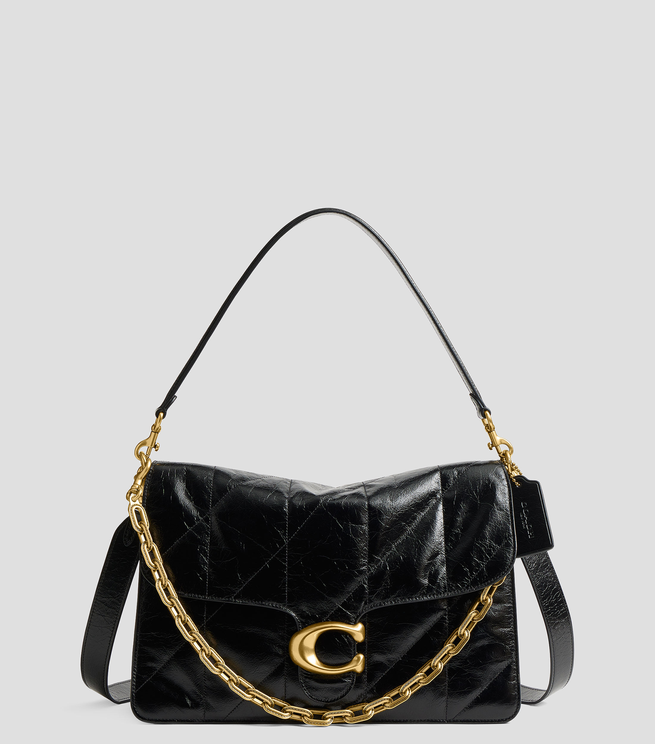 Bolsa shoulder Tabby negra en piel Mujer