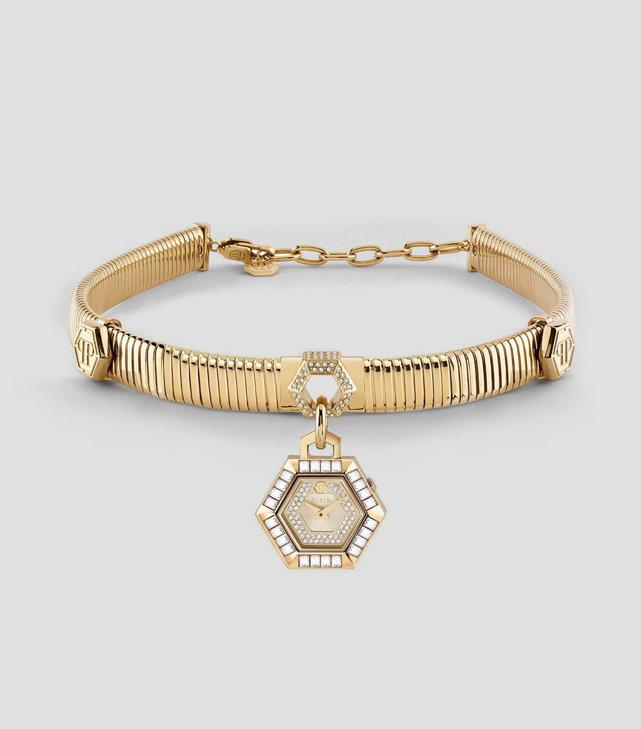 Reloj collar para Mujer Snake Hexagon casual dorado