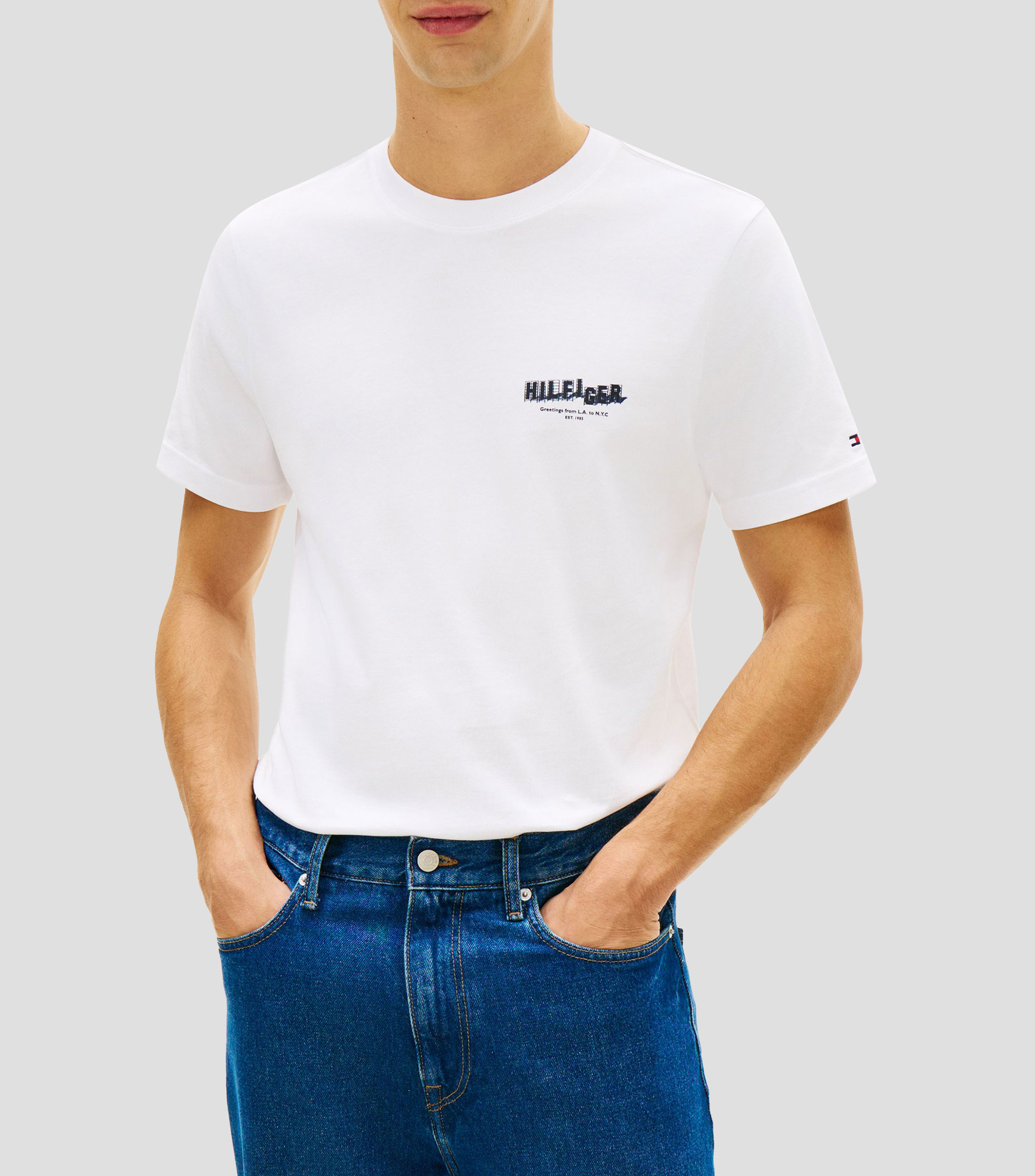 Playera cuello redondo manga corta estampada Hombre
