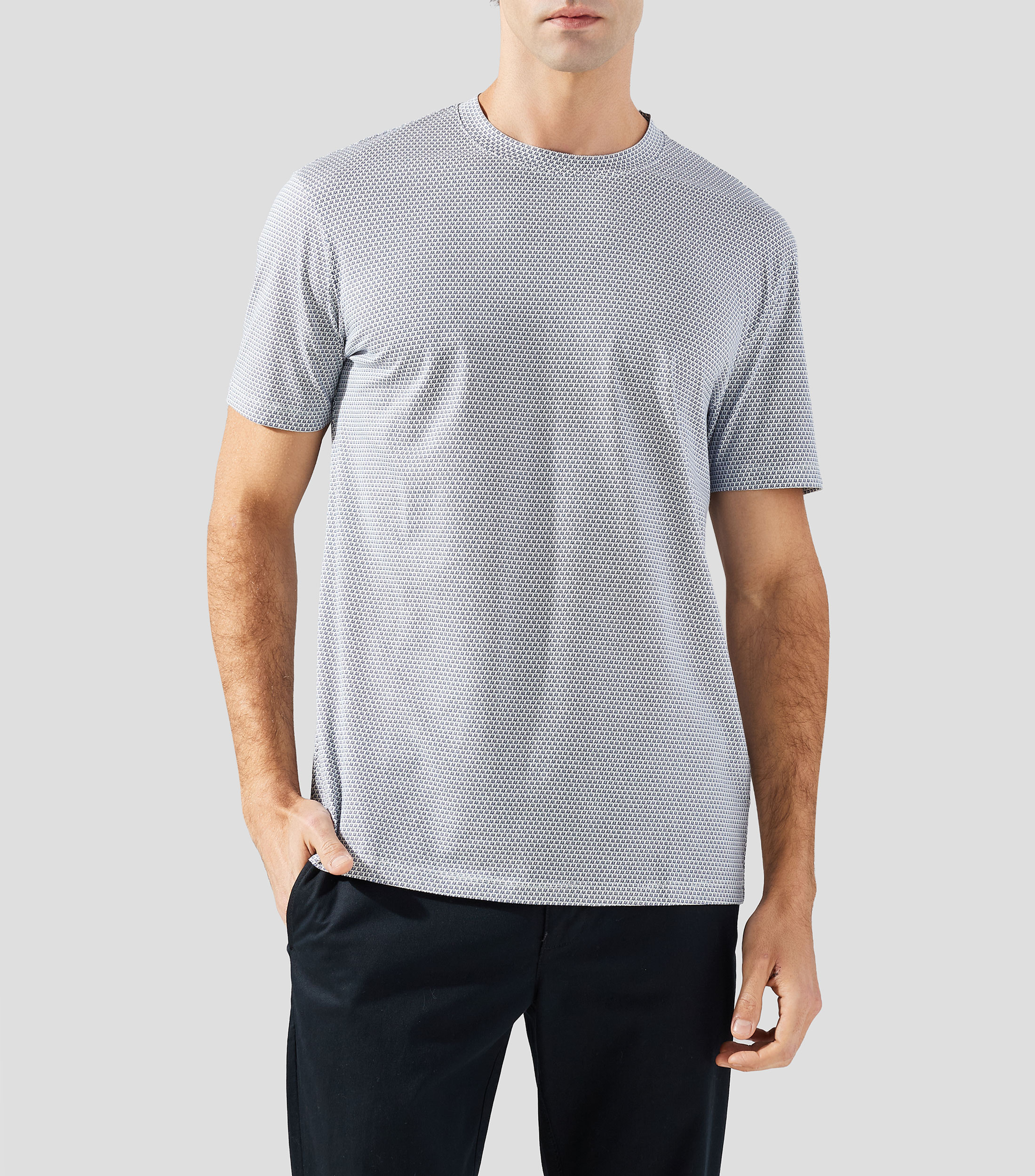 Playera cuello redondo manga corta estampada Hombre