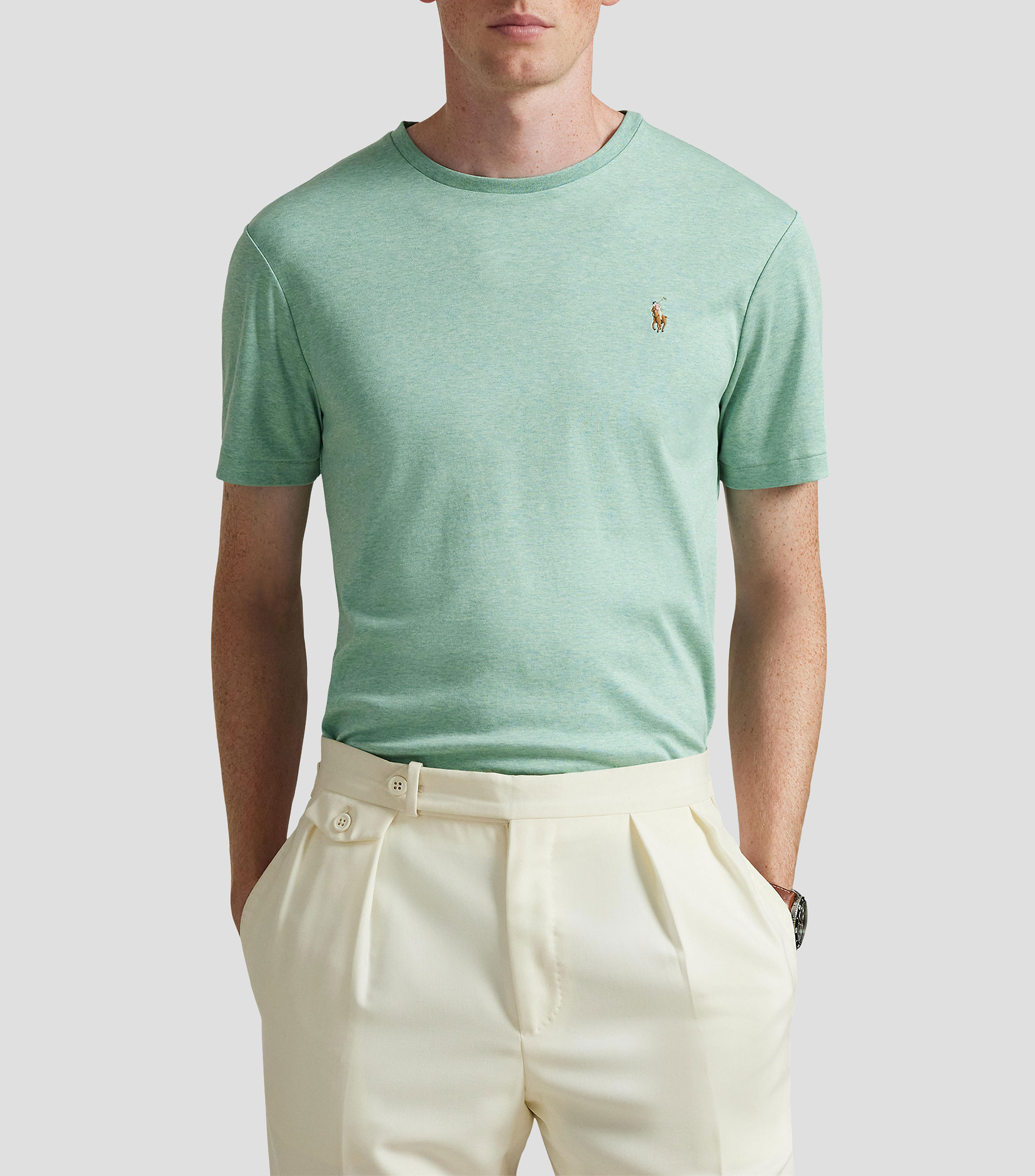 Playera cuello redondo manga corta lisa Hombre