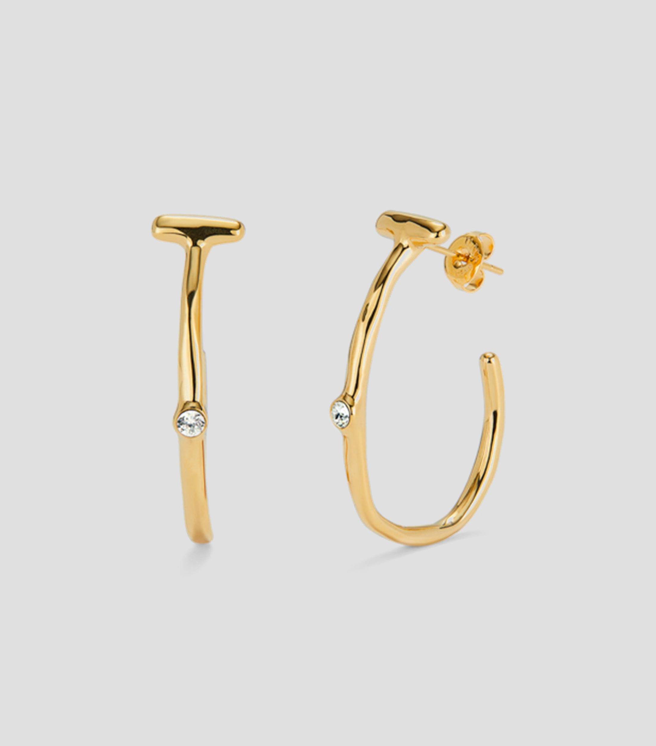 Pendientes aro con topacio Mujer