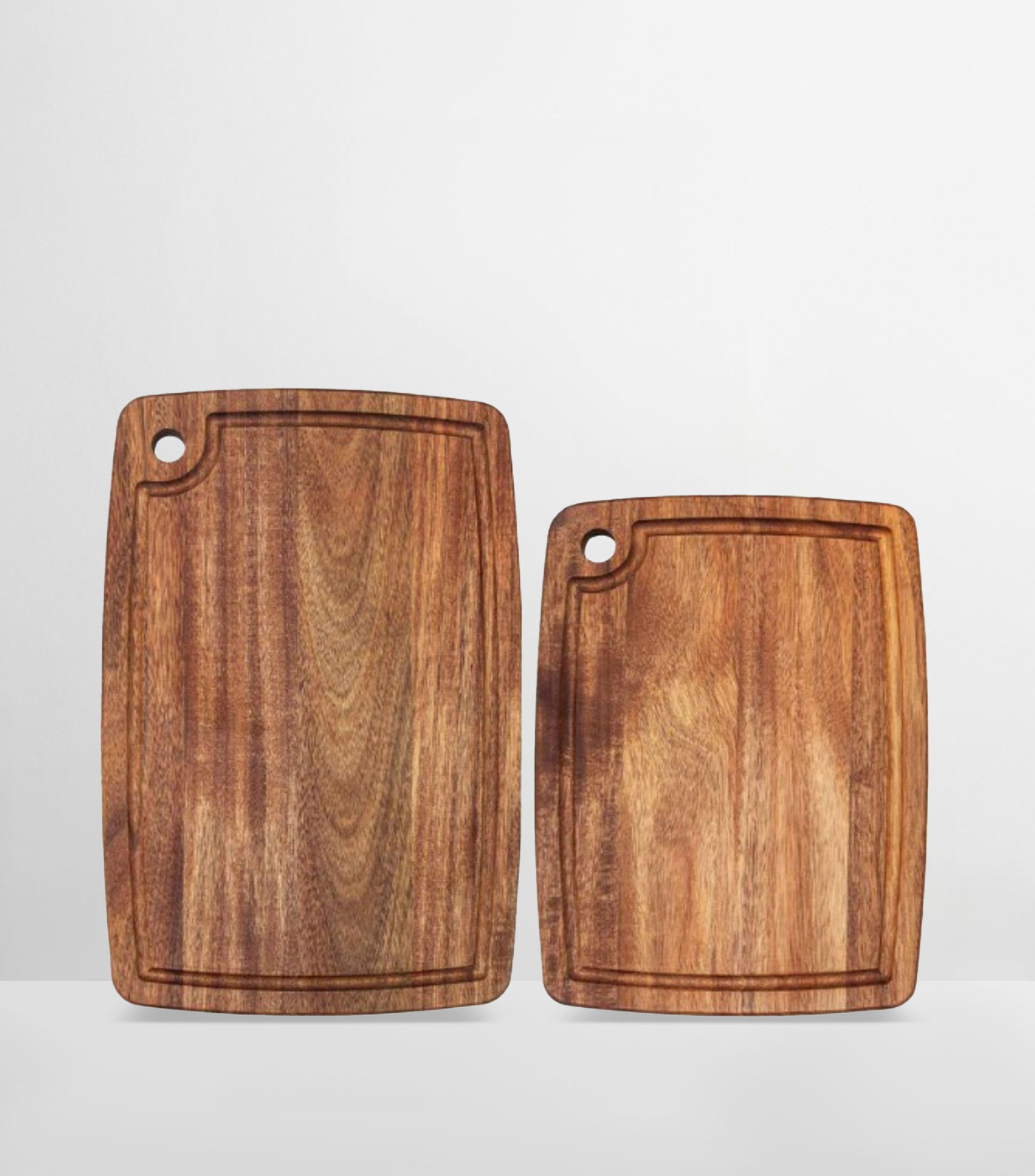 Set 2 tablas para cortar Acacia café
