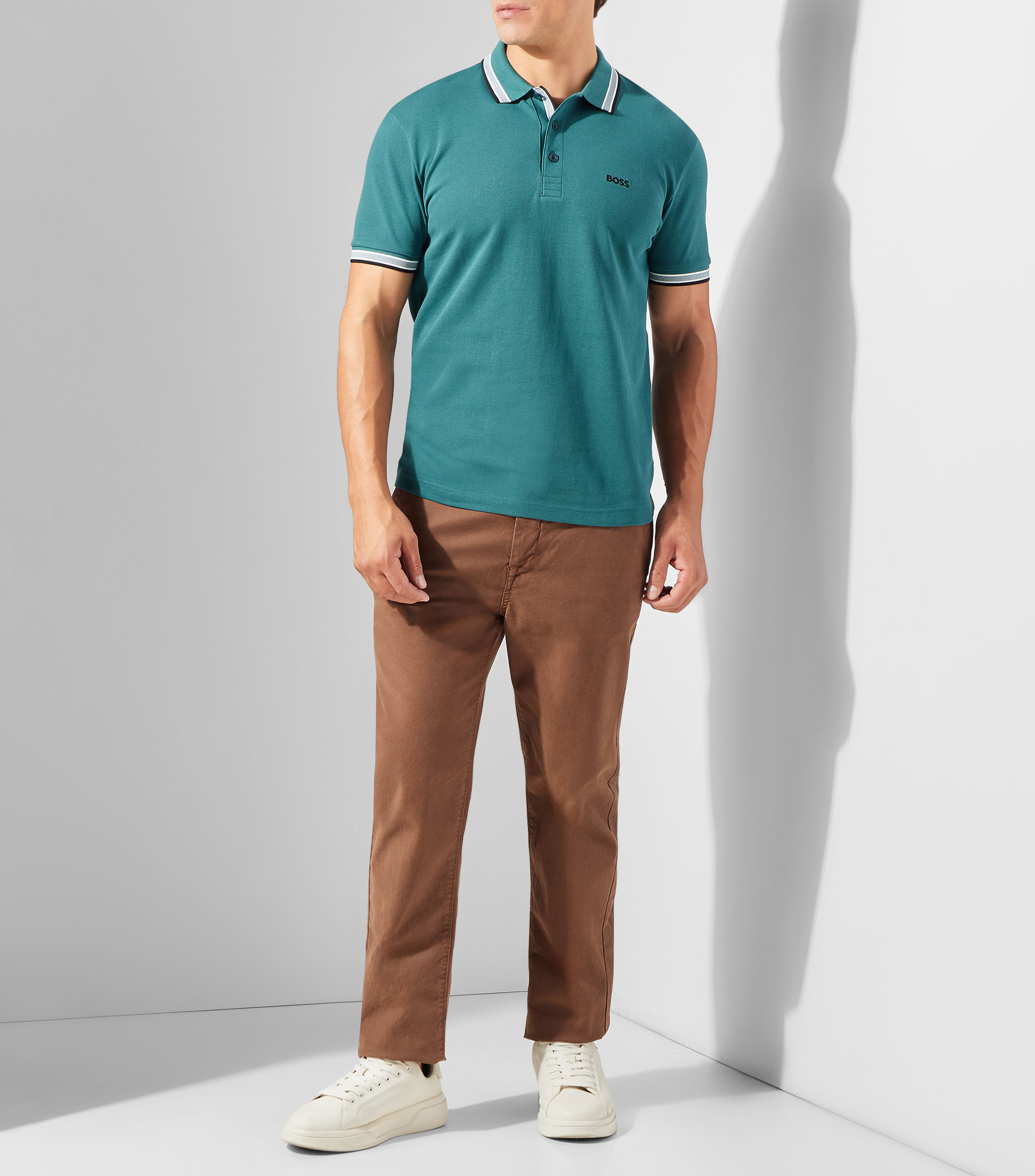 Playera tipo polo manga corta lisa Hombre