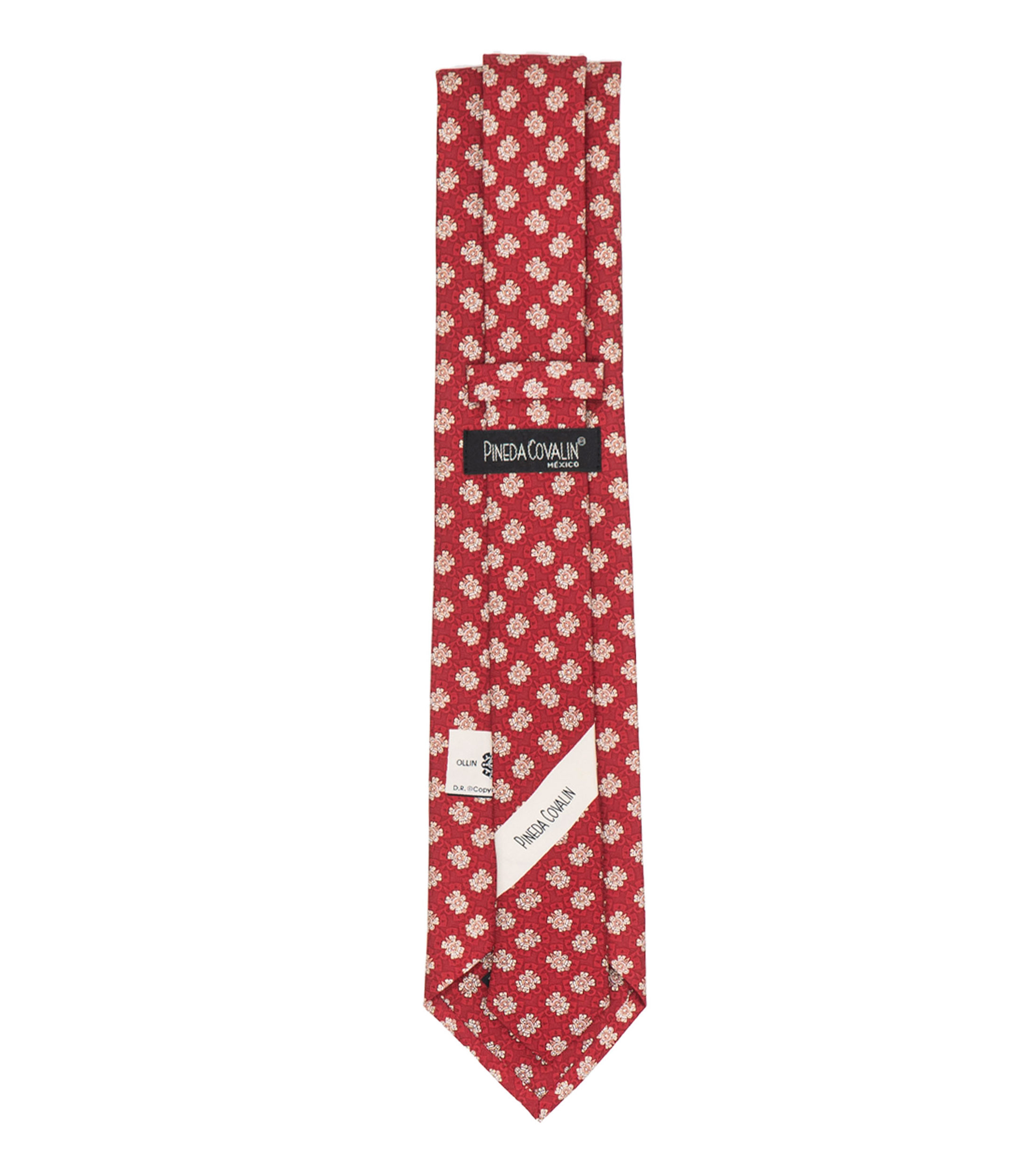 Corbata ancha en seda Ollin rojo claro