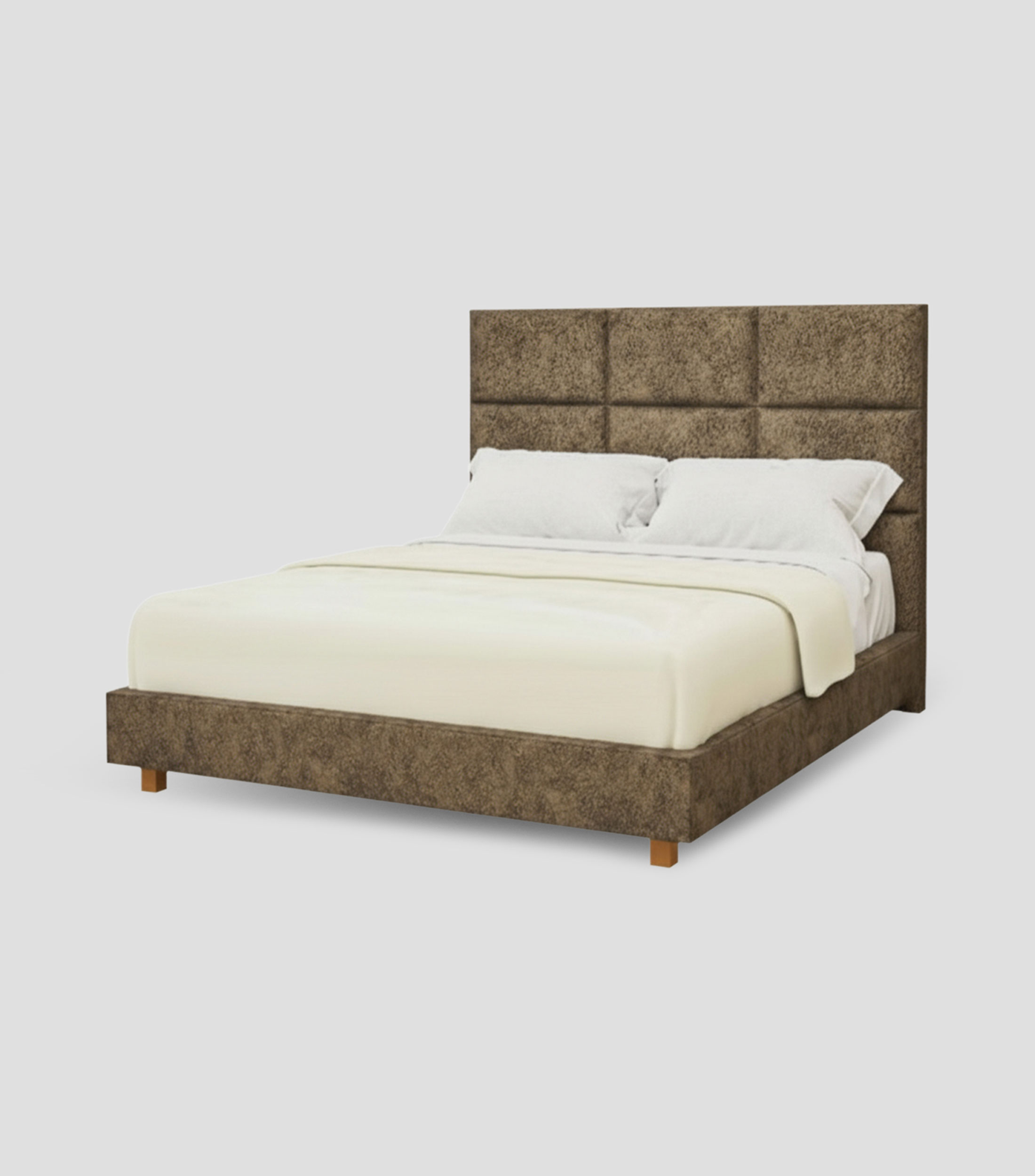 Cama Queen Size Media Antilope Tabaco en tela