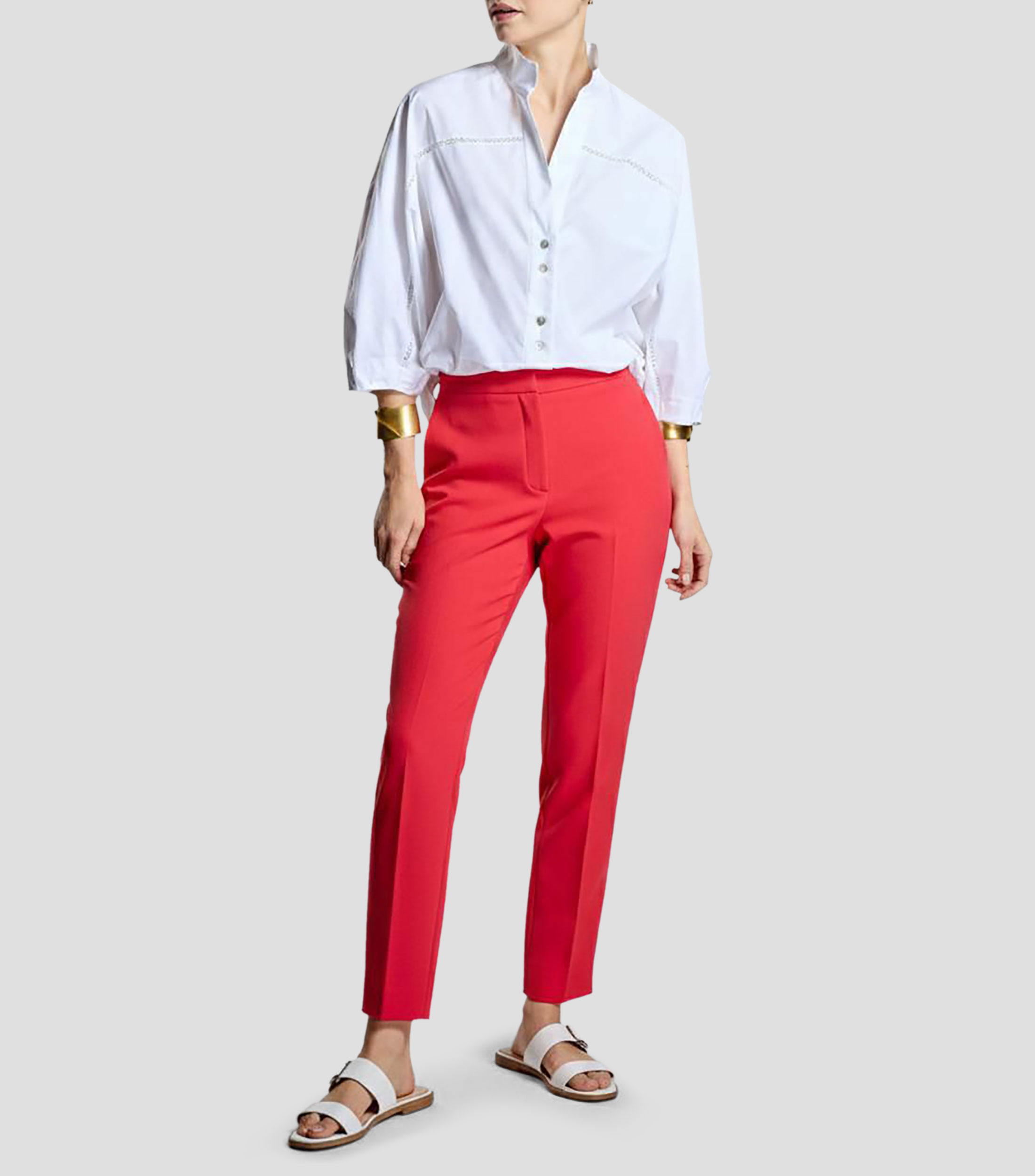 Blusa lisa manga 3/4 Mujer