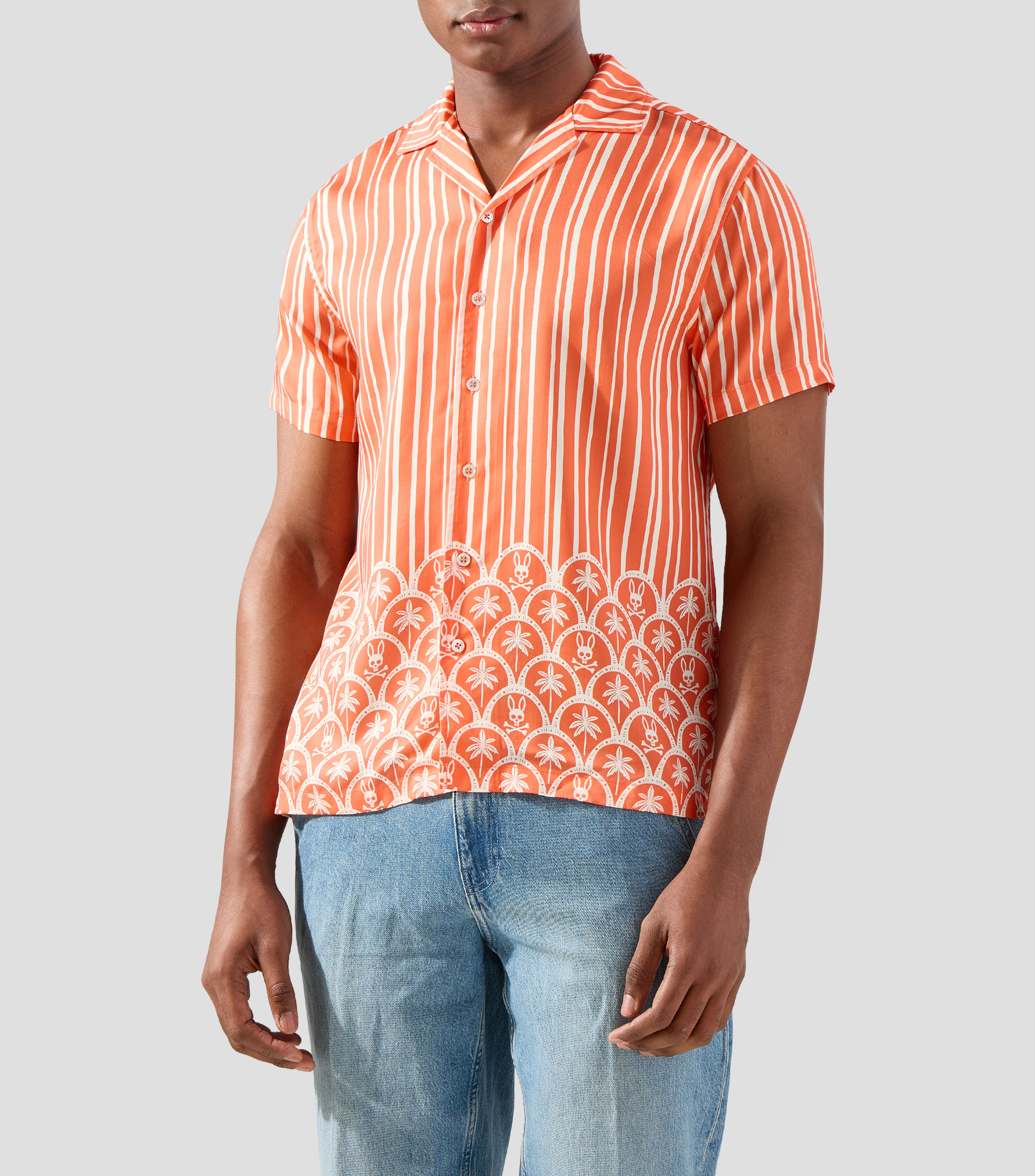 Camisa con estampado manga corta Hombre