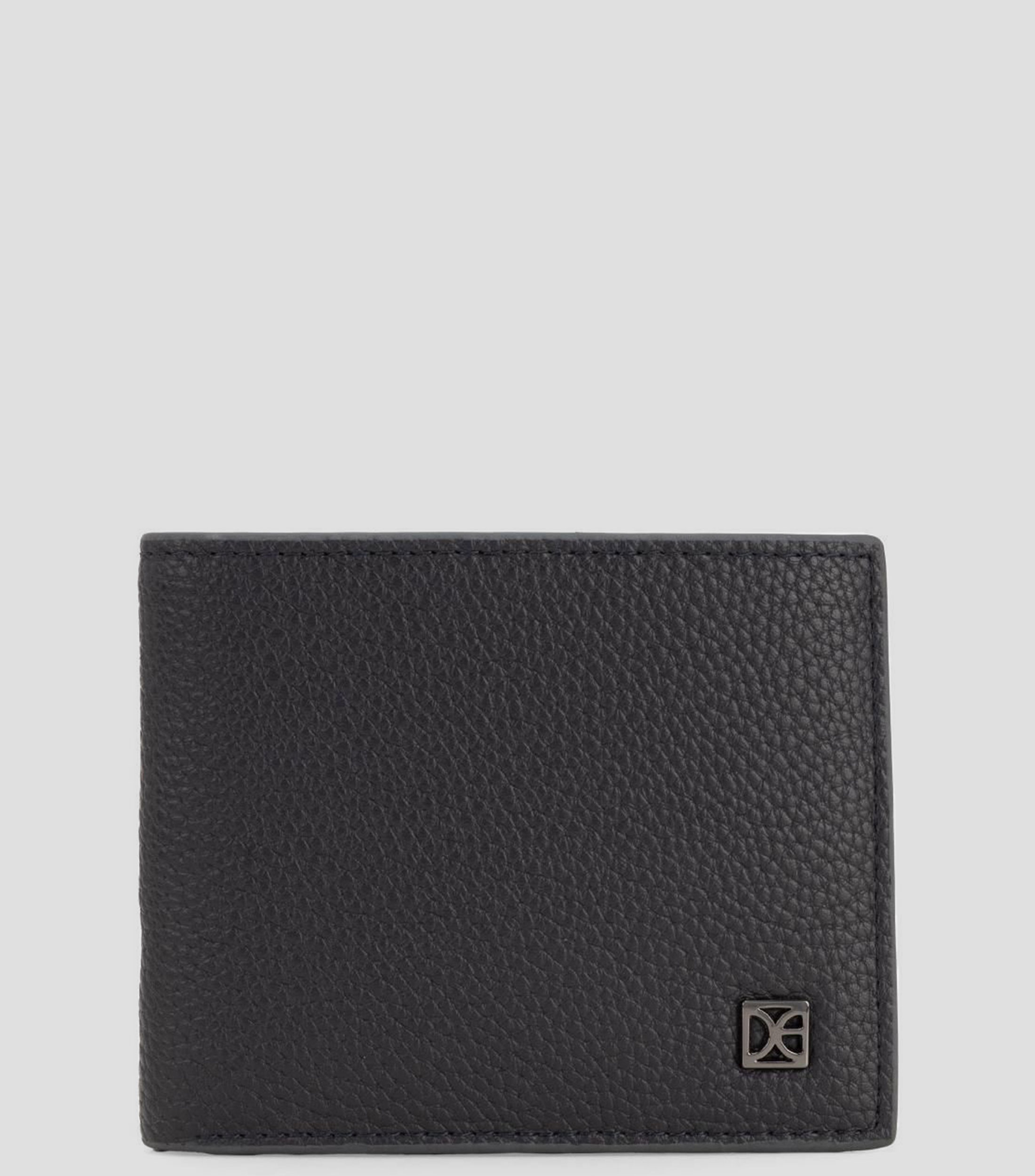 Cartera bifold en piel granulada Hombre