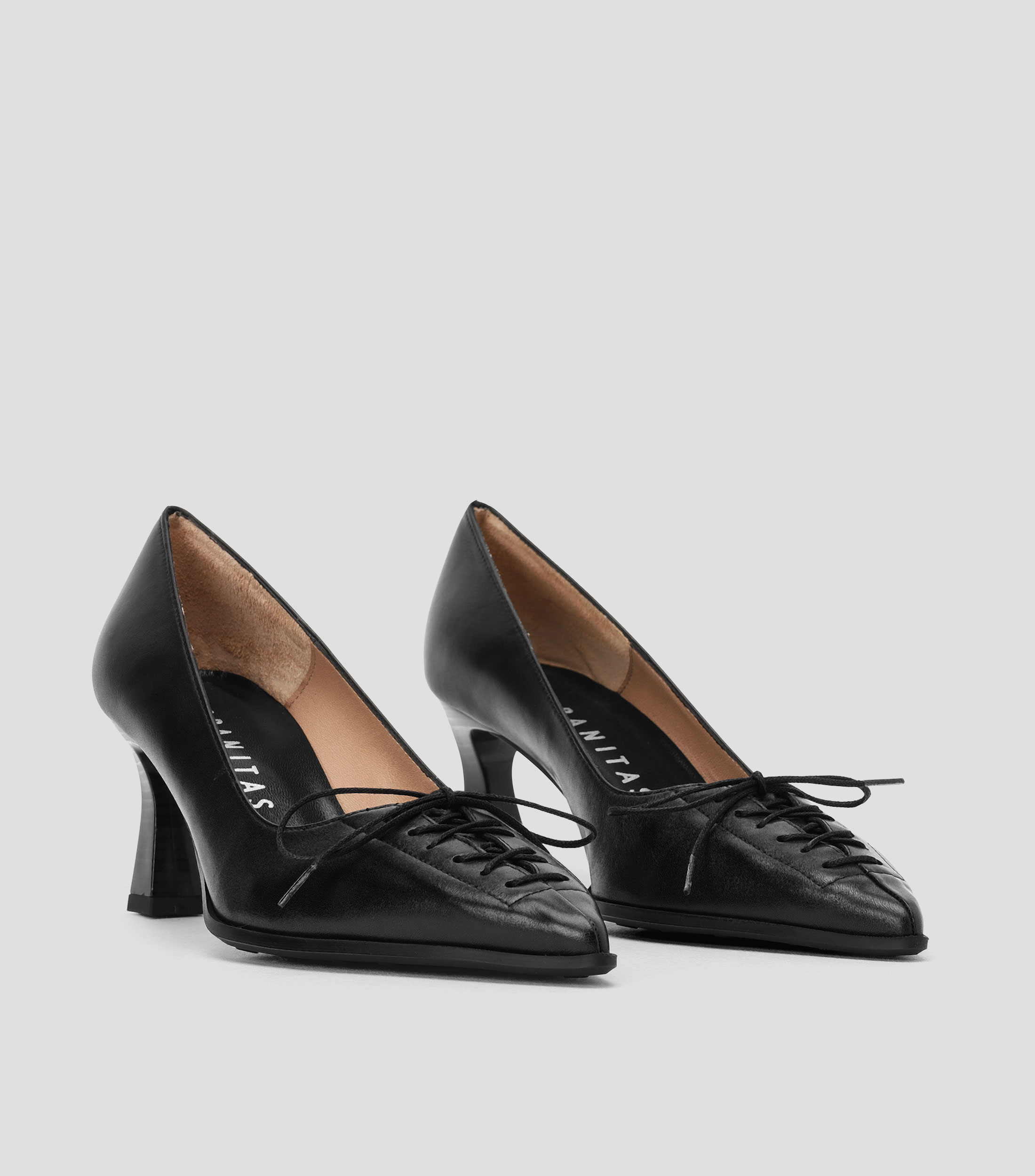Zapatillas pump con tacón medio y cuadrado París Mujer