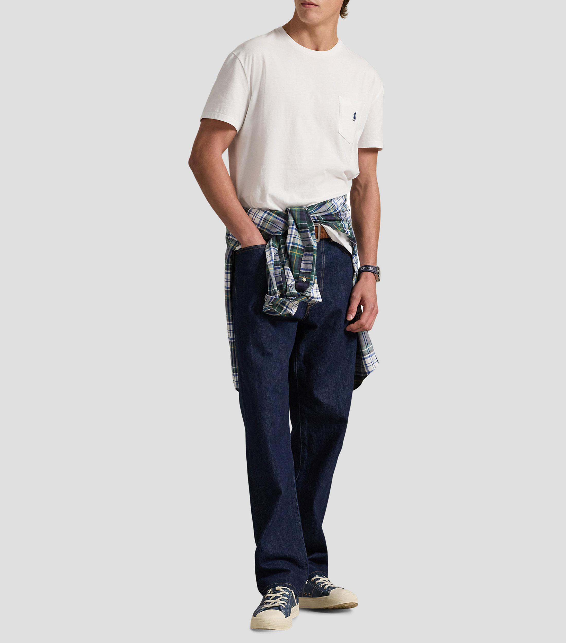 Playera cuello redondo manga corta lisa Hombre