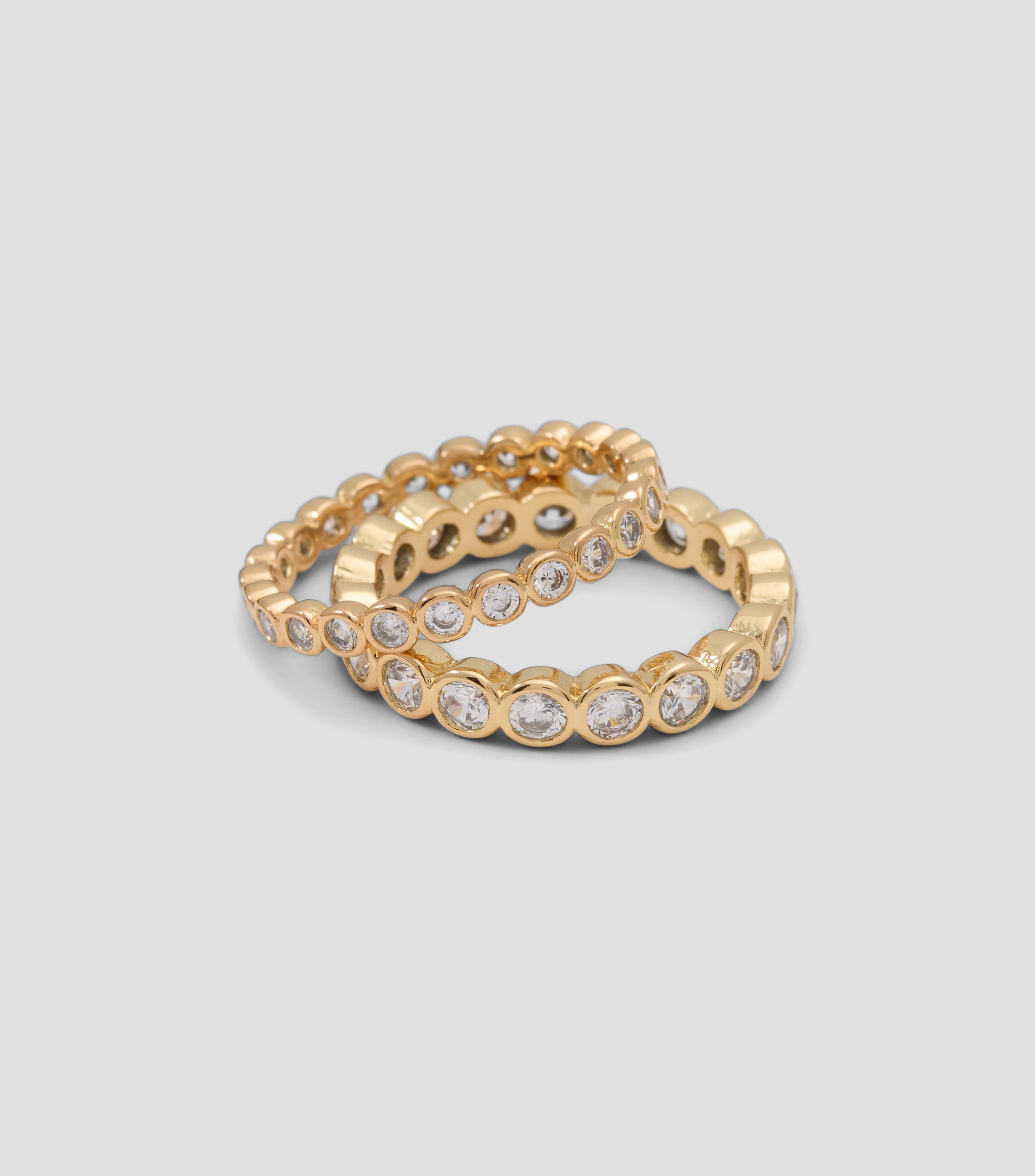 Set 2 Anillos Eclora con circonias Mujer