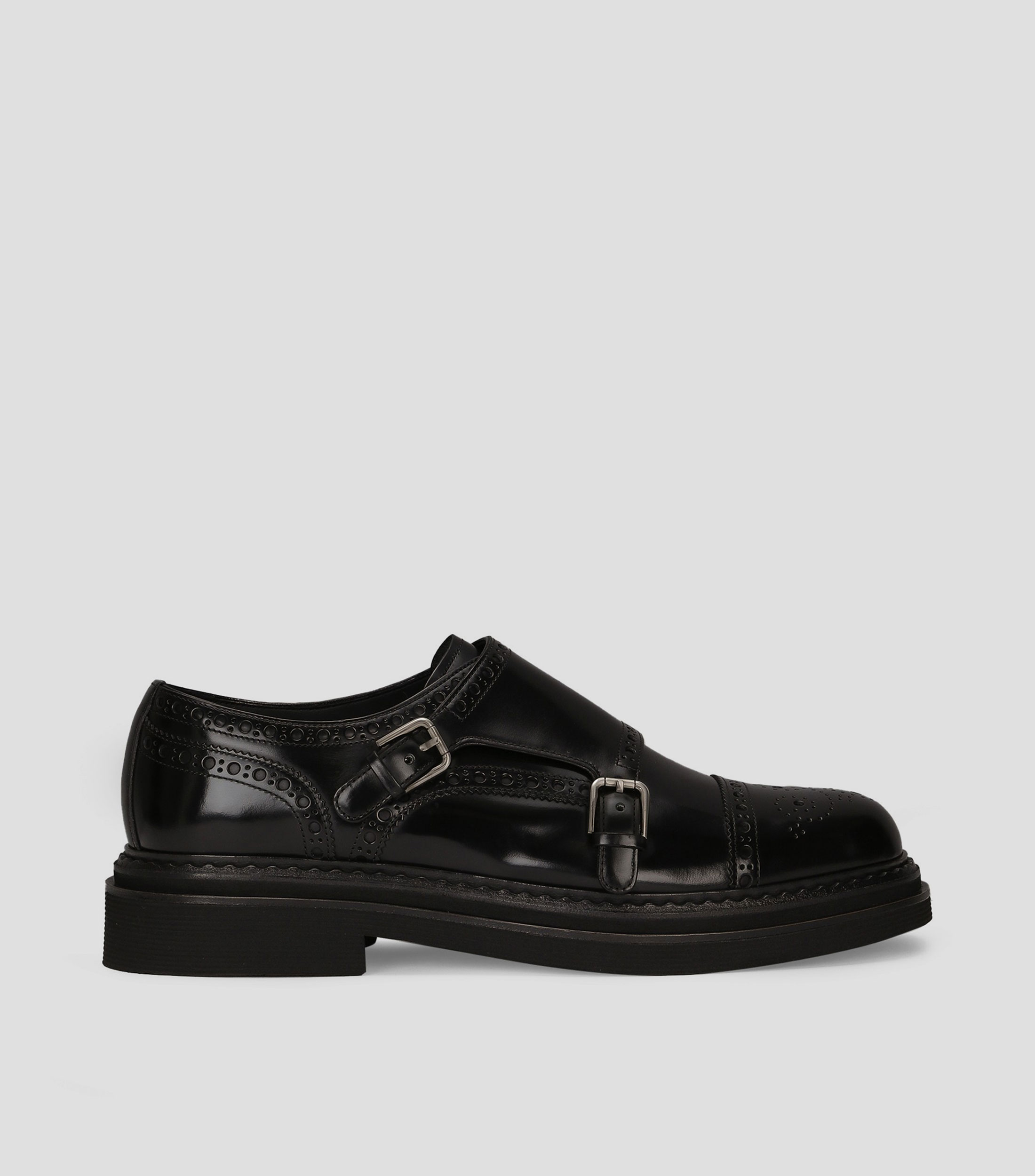 Zapatos Monk en cuero Hombre