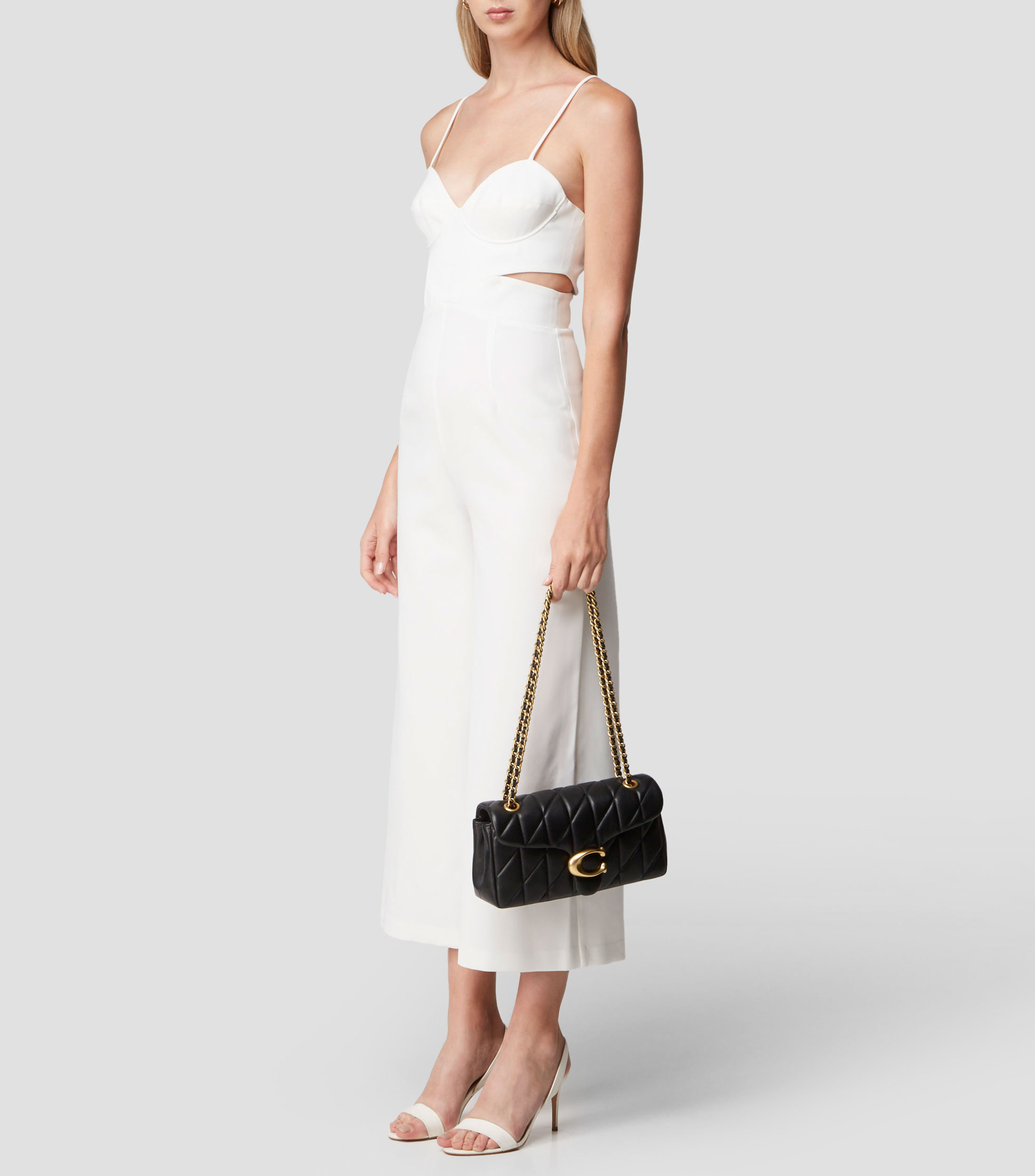 Bolsa shoulder negra en piel Tabby capitonada Mujer