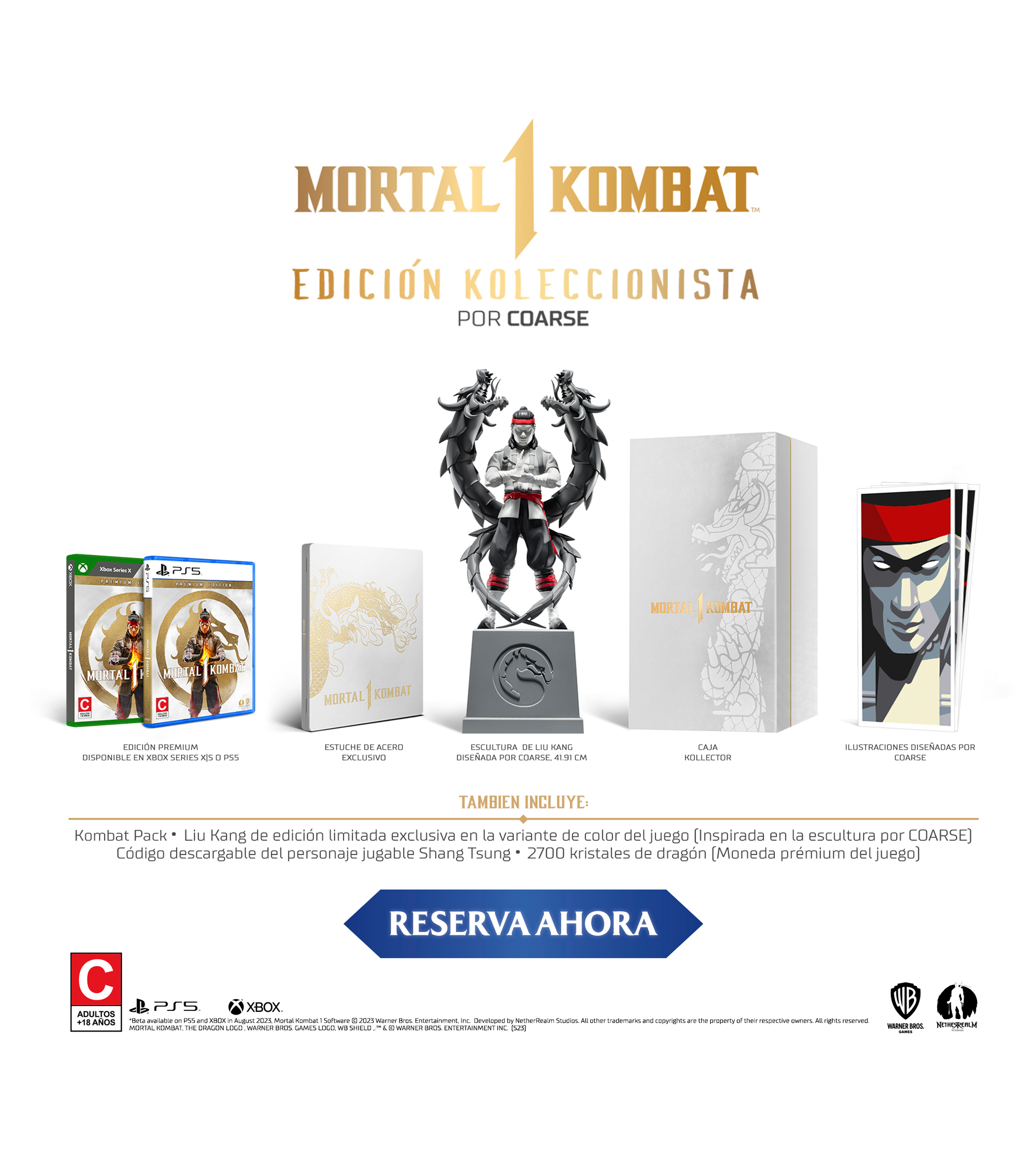 Playstation PS5 Mortal Kombat 1 Premium Edition Doré Techinn Playstation PS5 Mortal Kombat 1 Premium Edition Doré Techinn