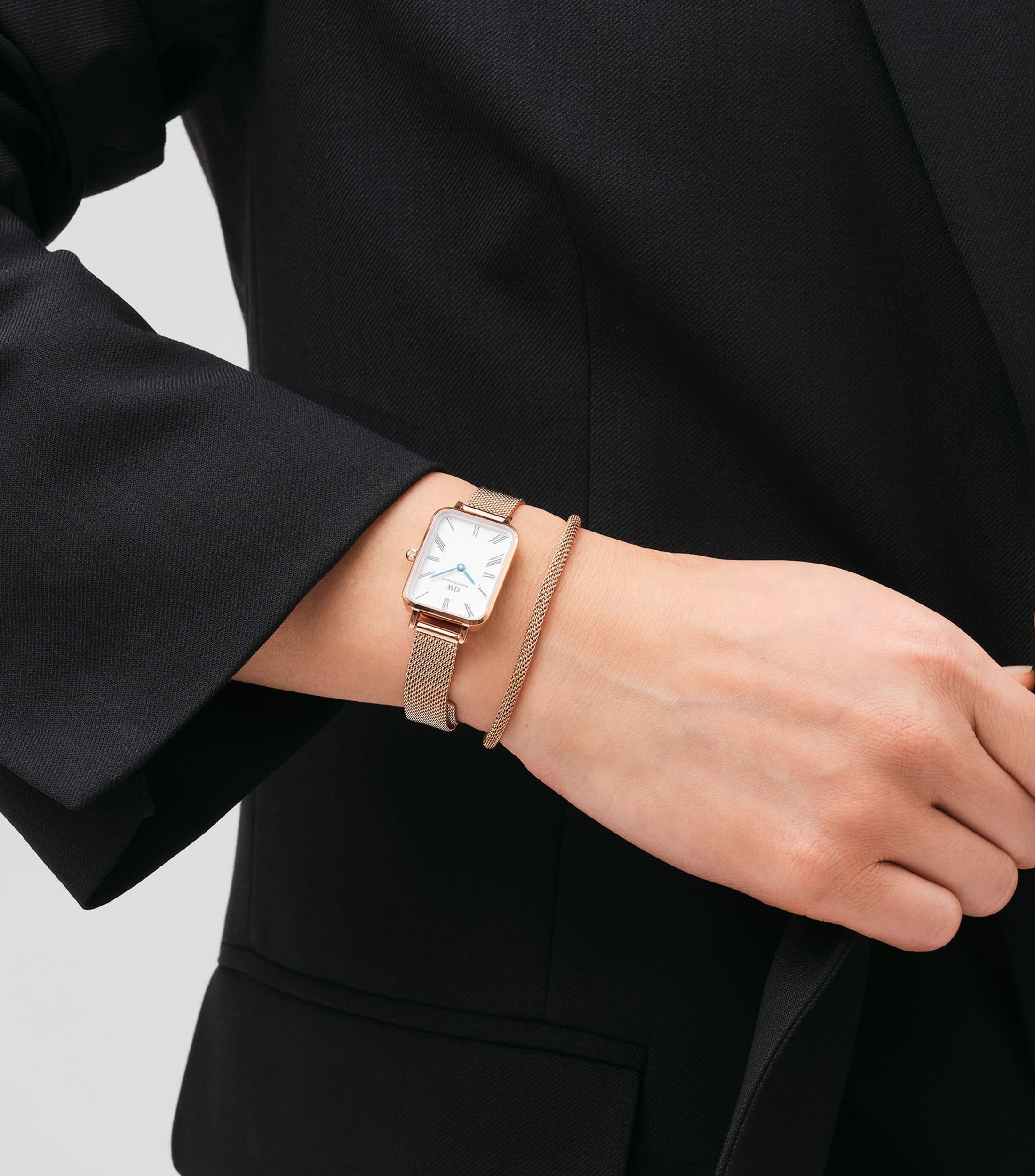Reloj para Mujer Quadro De vestir Oro Rosa