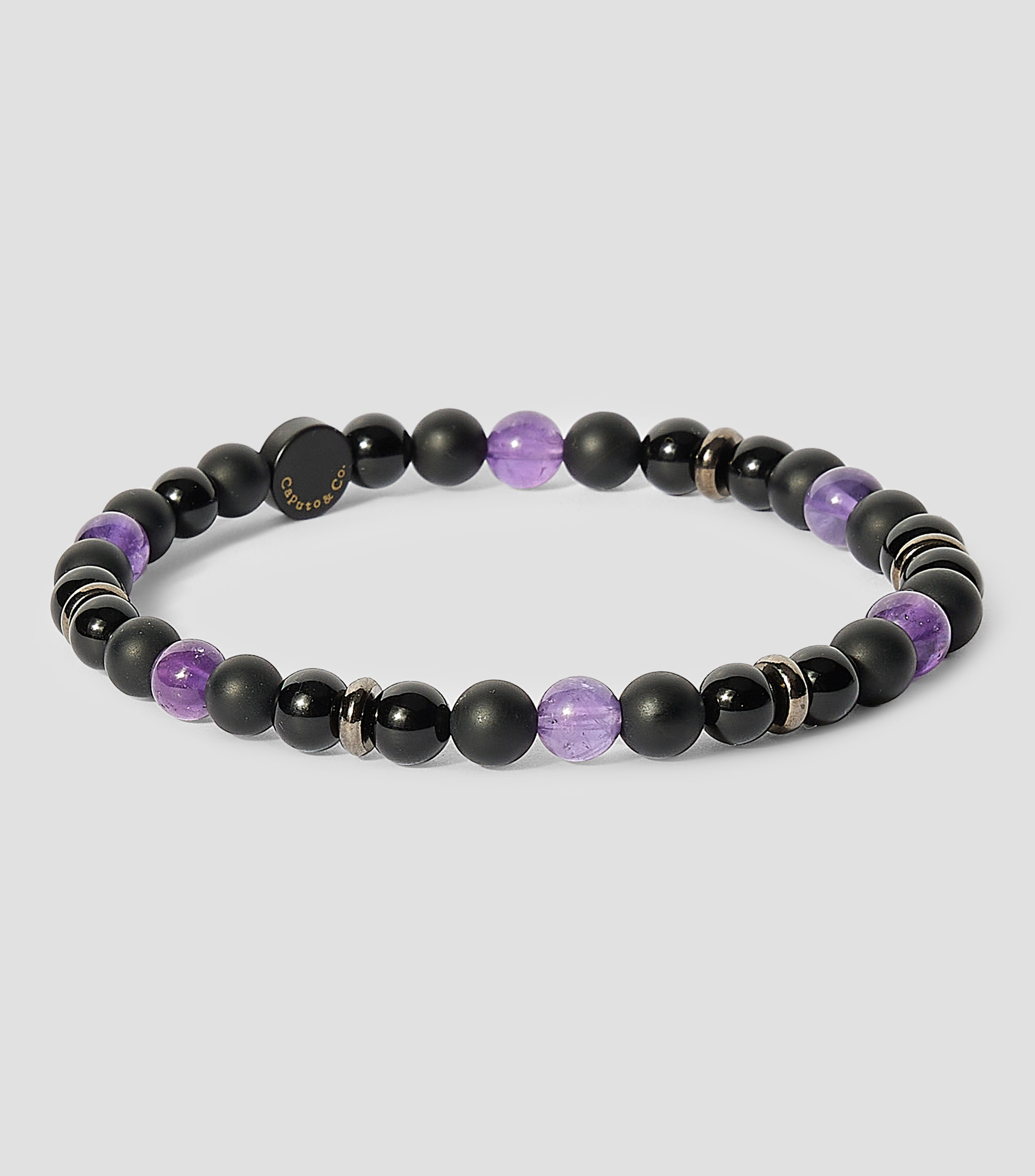 Pulsera con Piedras Amatista Hombre