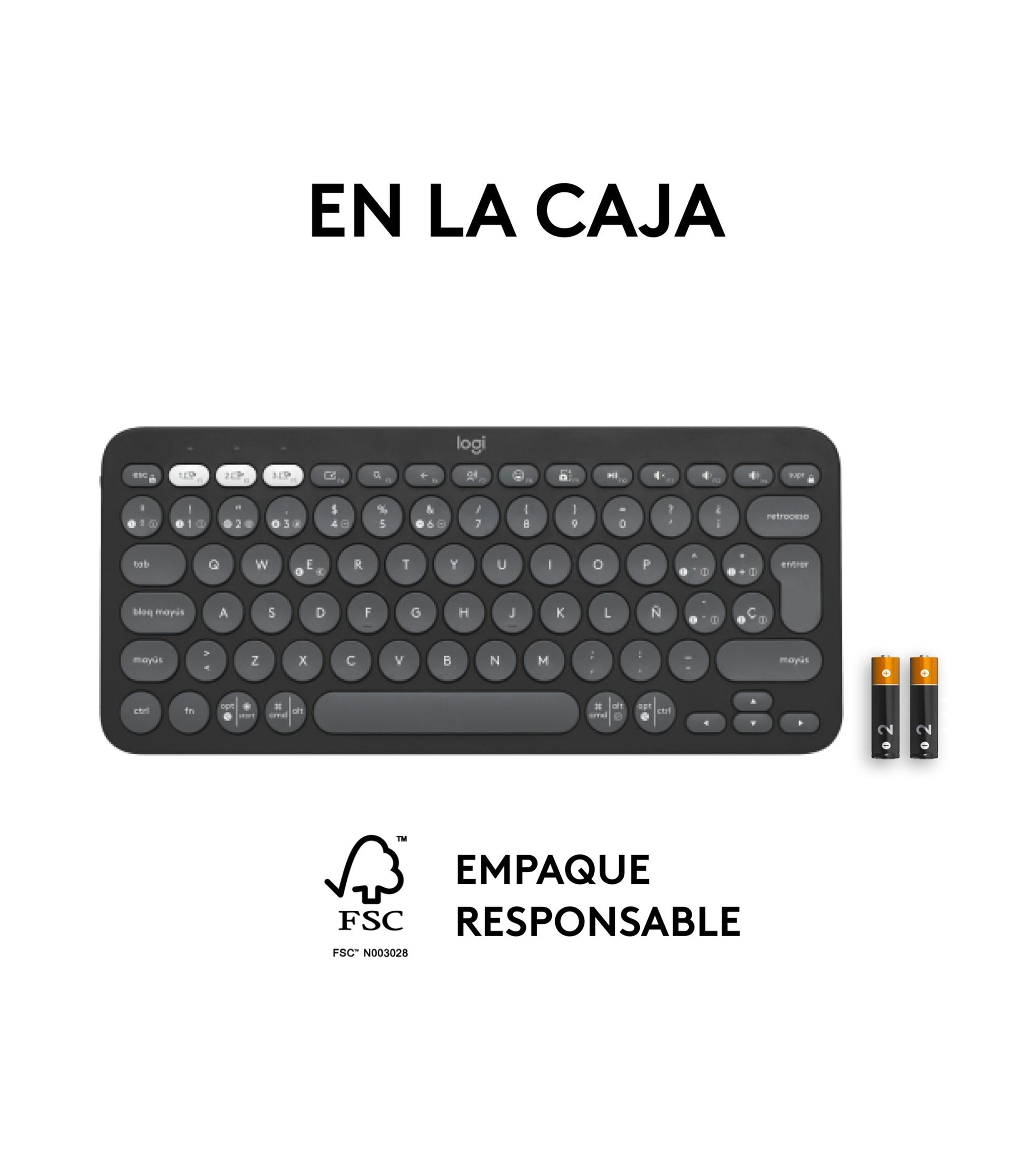 Teclado Inalámbrico Pebble Keys 2 K380s Bluetooth Grafito