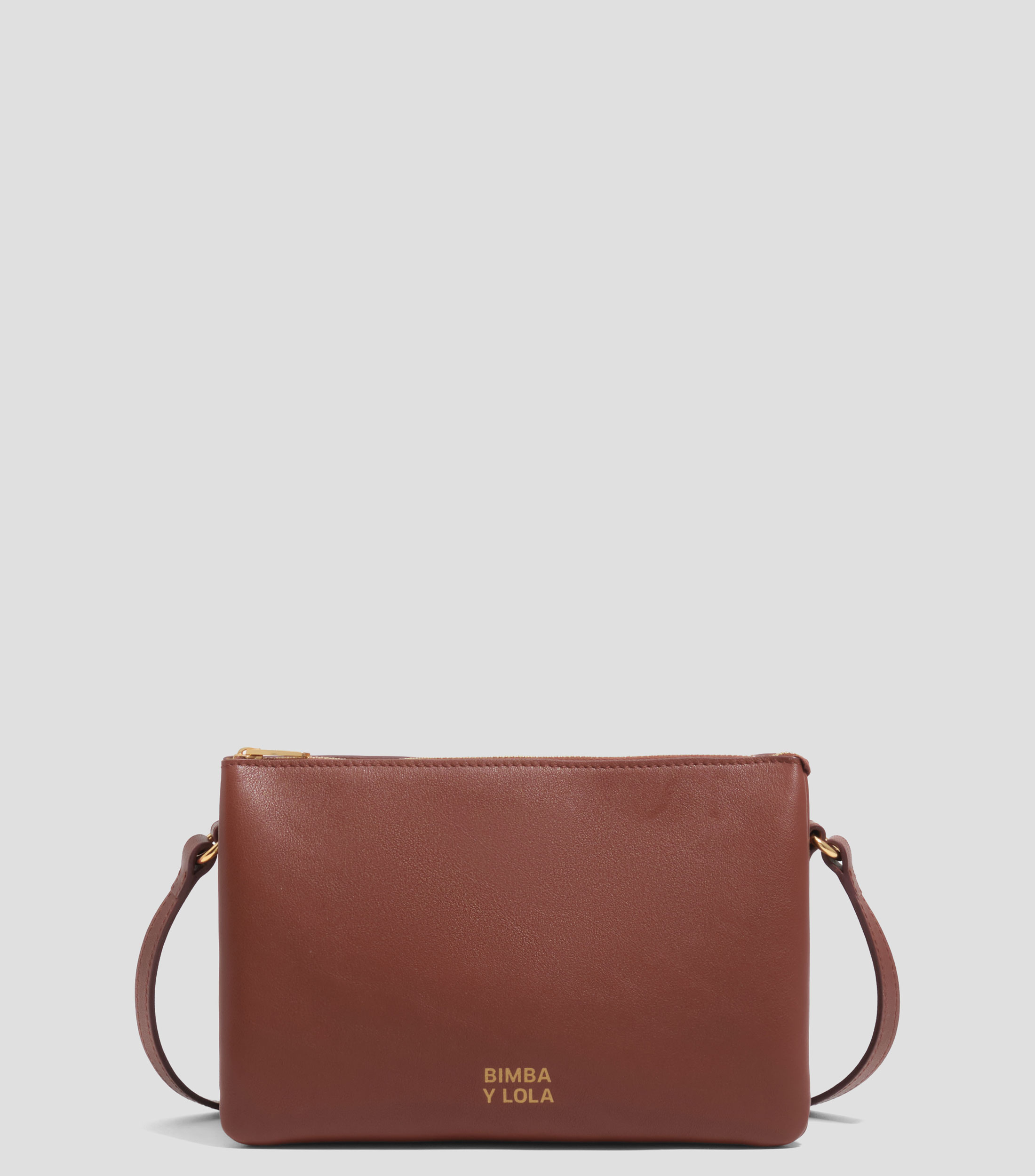 Bolso sobre triple mini piel nuez Mujer