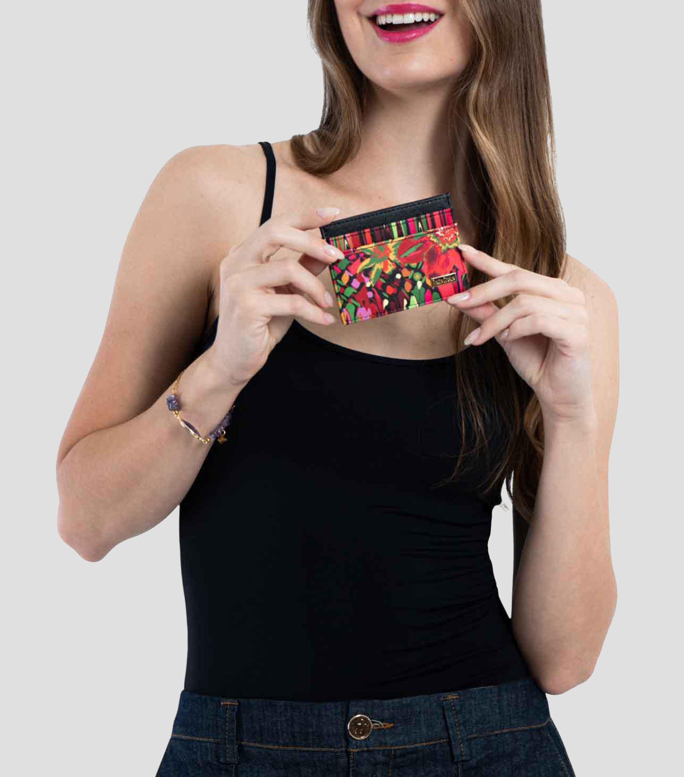 Tarjetero estampado Mujer