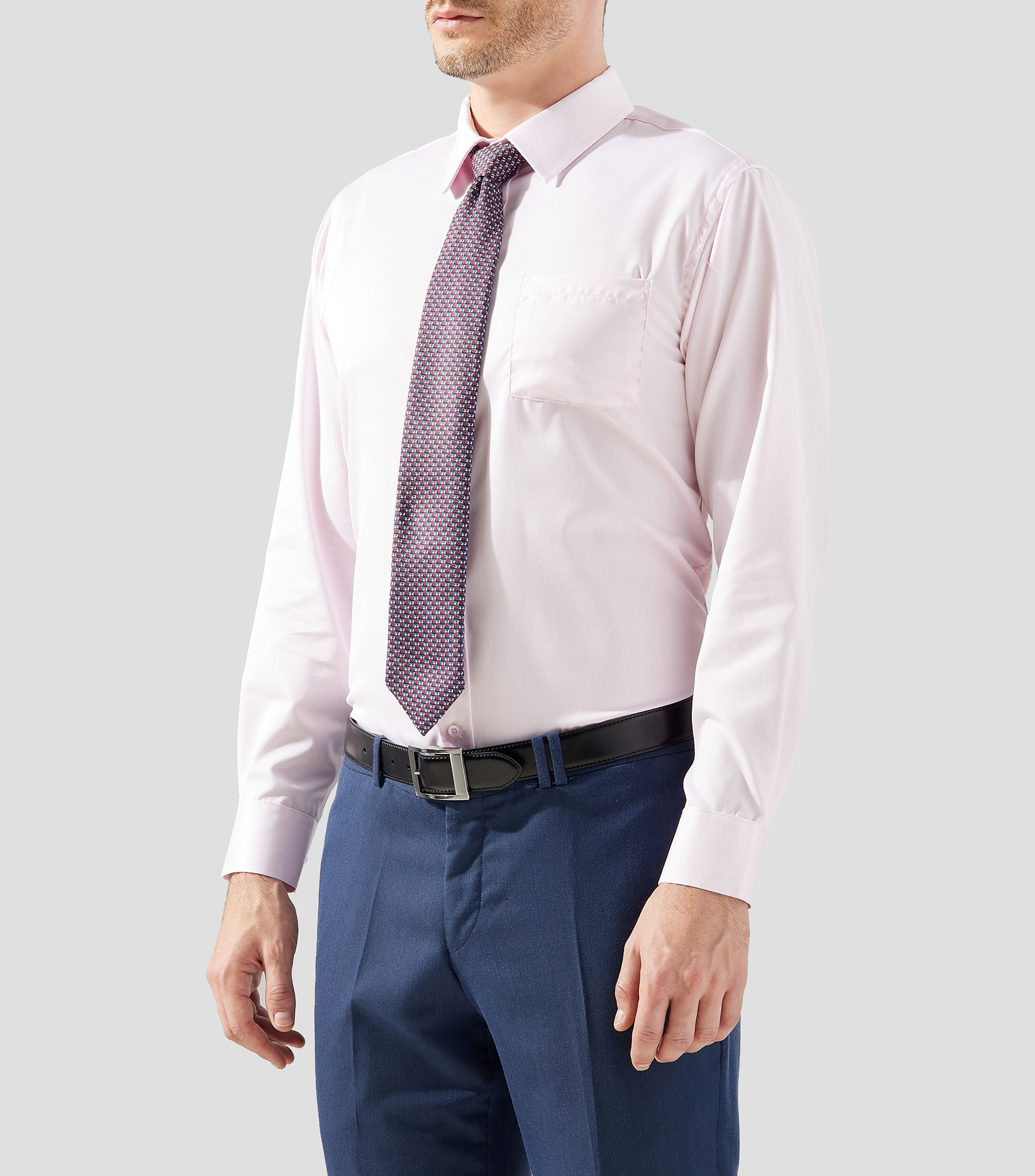 Camisa lisa de manga larga Hombre