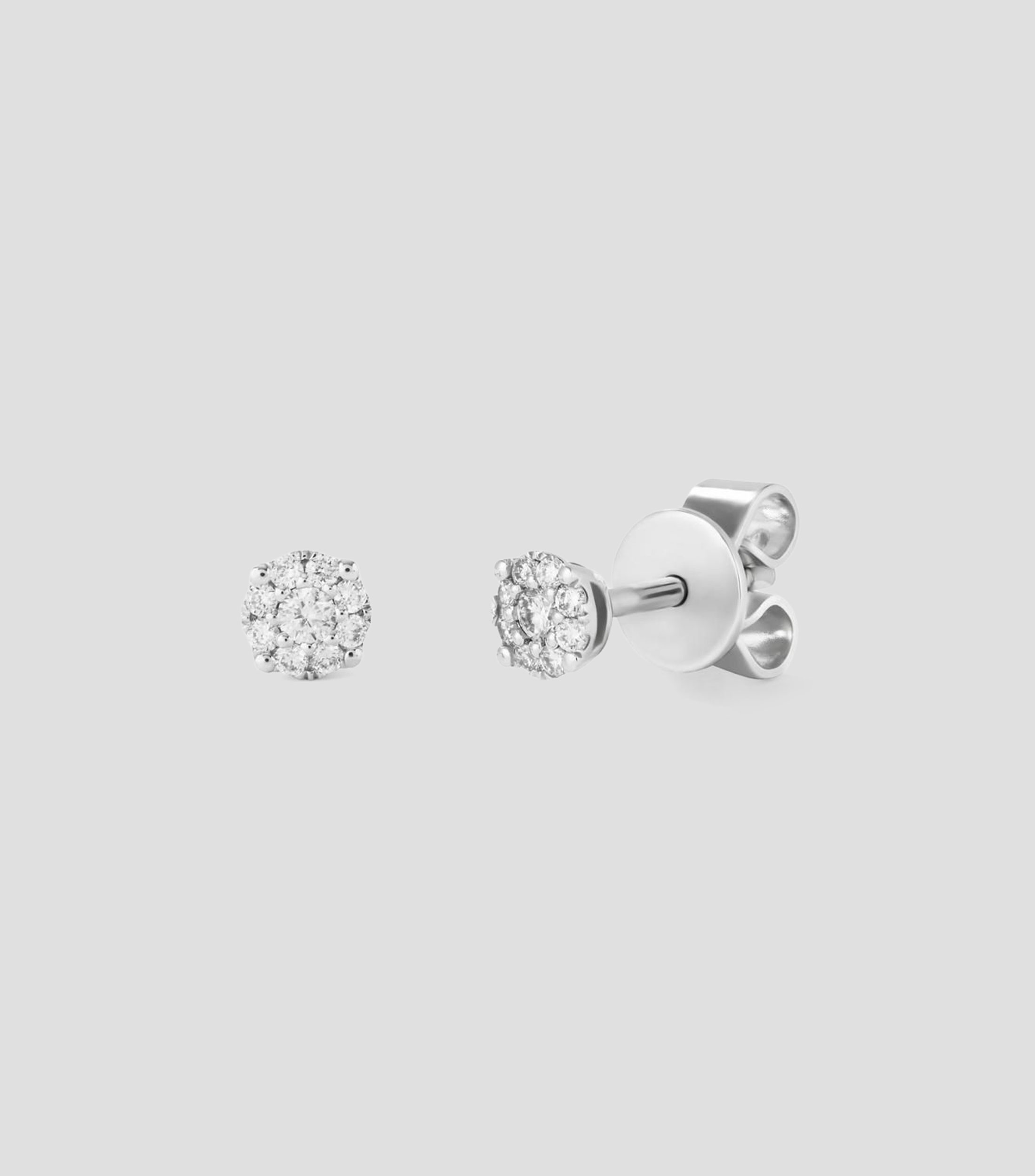 Aretes en oro blanco 18 Kilates con diamantes Mujer