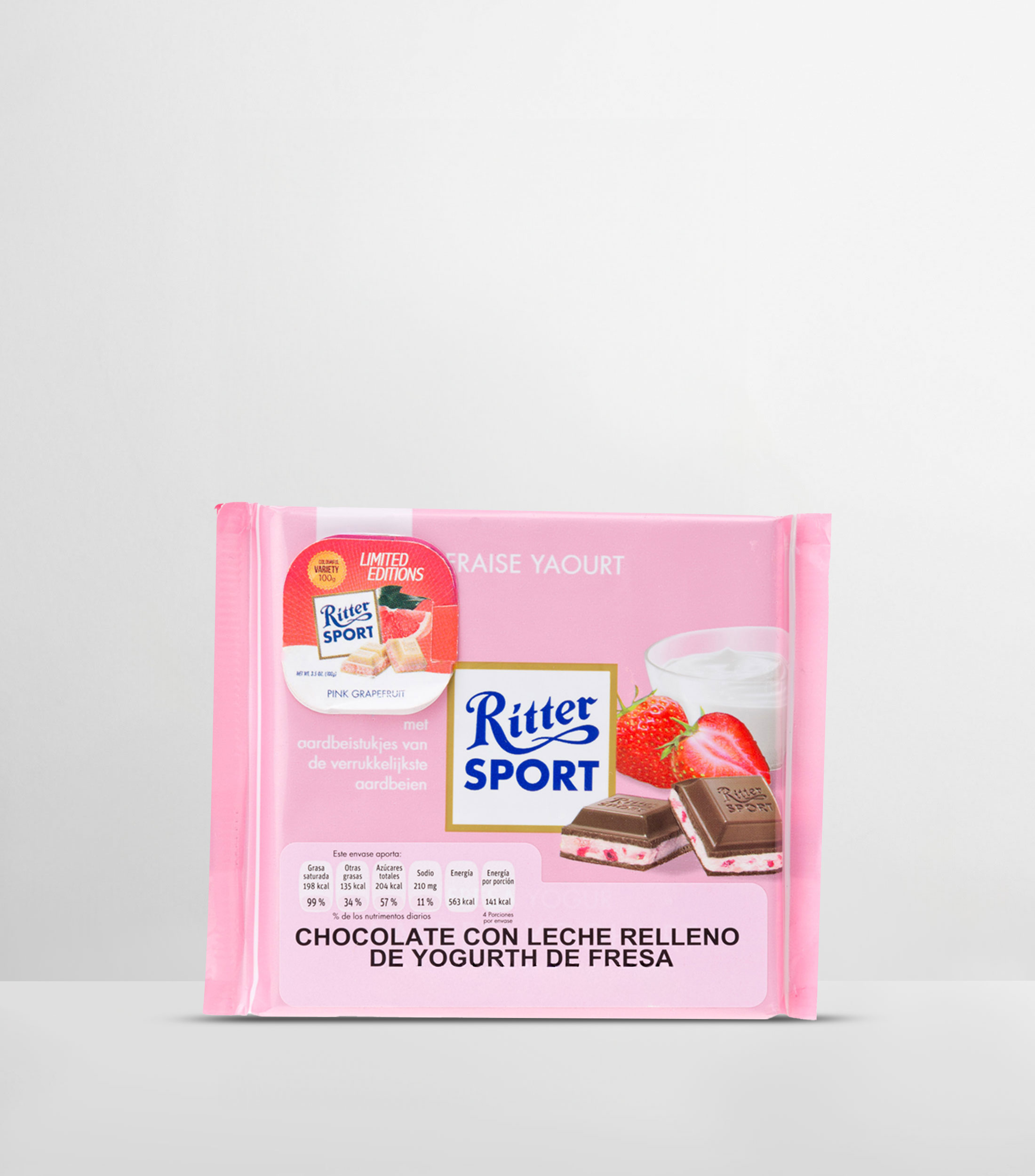 Chocolate con Leche Relleno de Yogurt de Fresa, 100 g