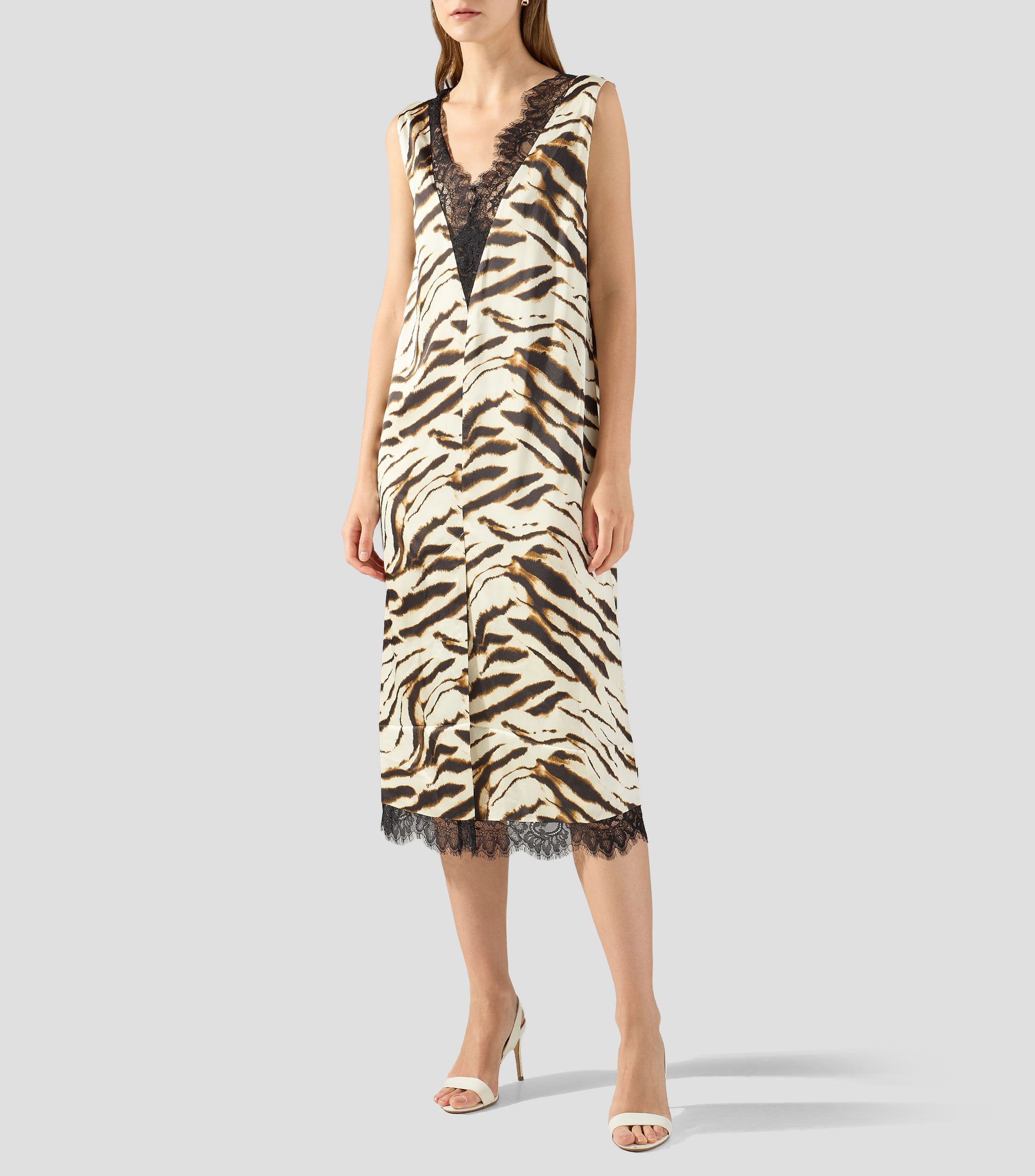 Vestido midi estampado Mujer
