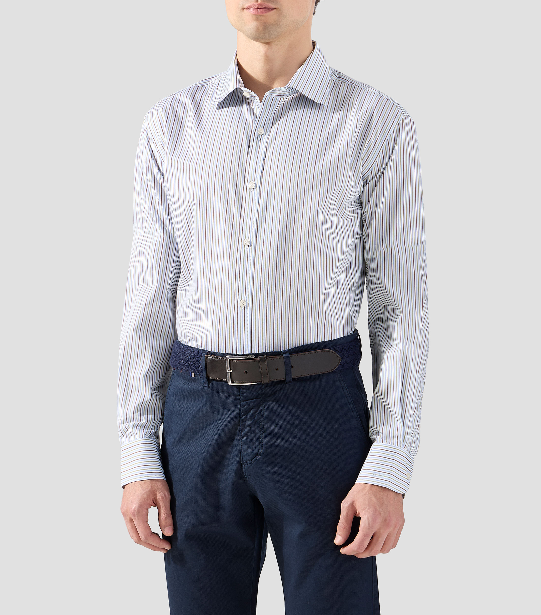 Camisa de rayas con manga larga Hombre