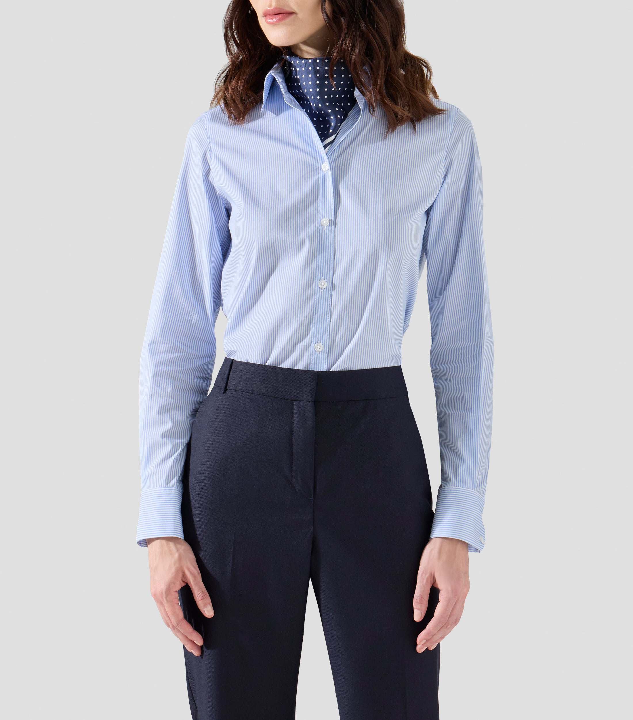 Camisa de rayas con manga larga Mujer