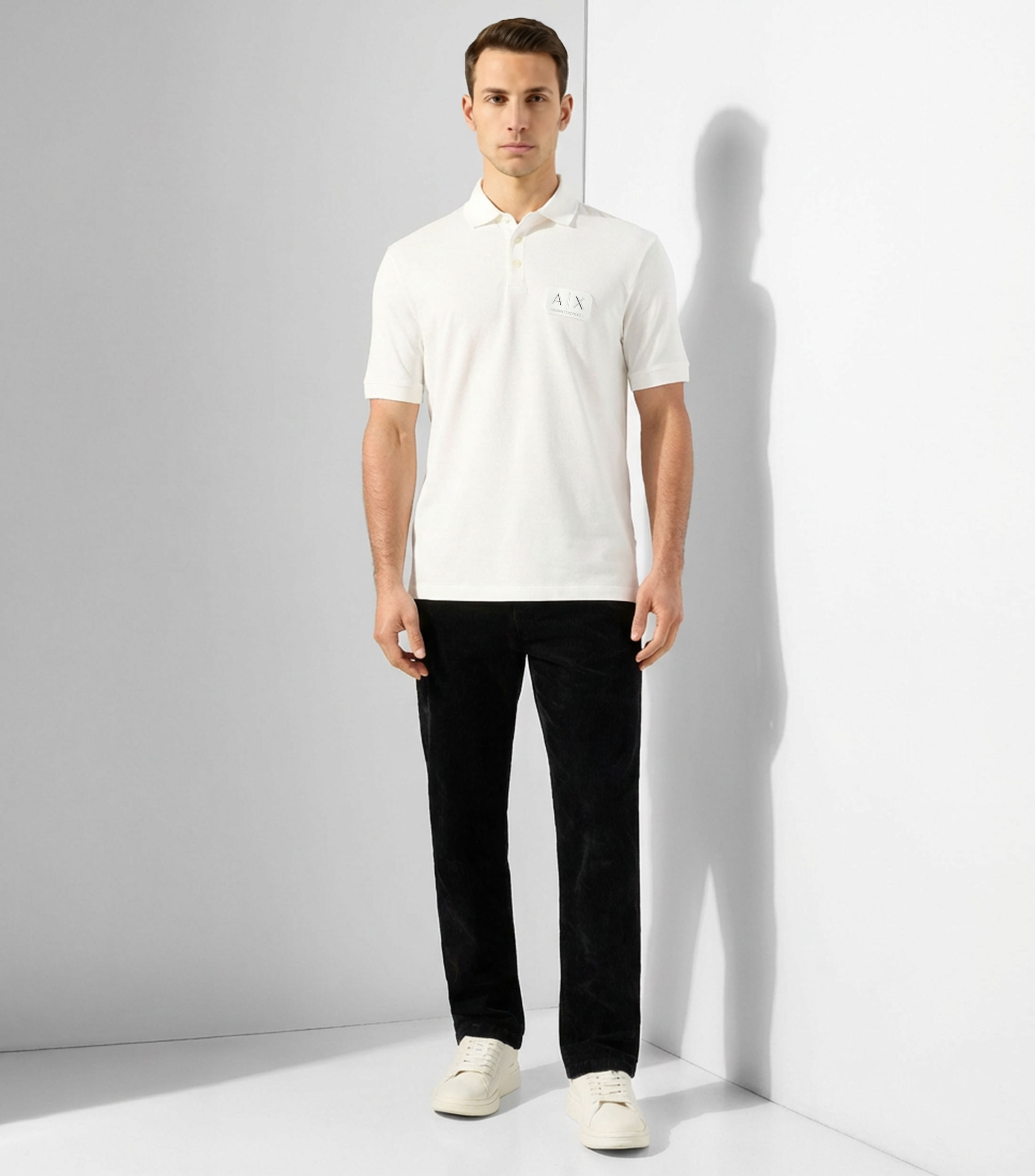 Playera tipo polo manga corta lisa Hombre