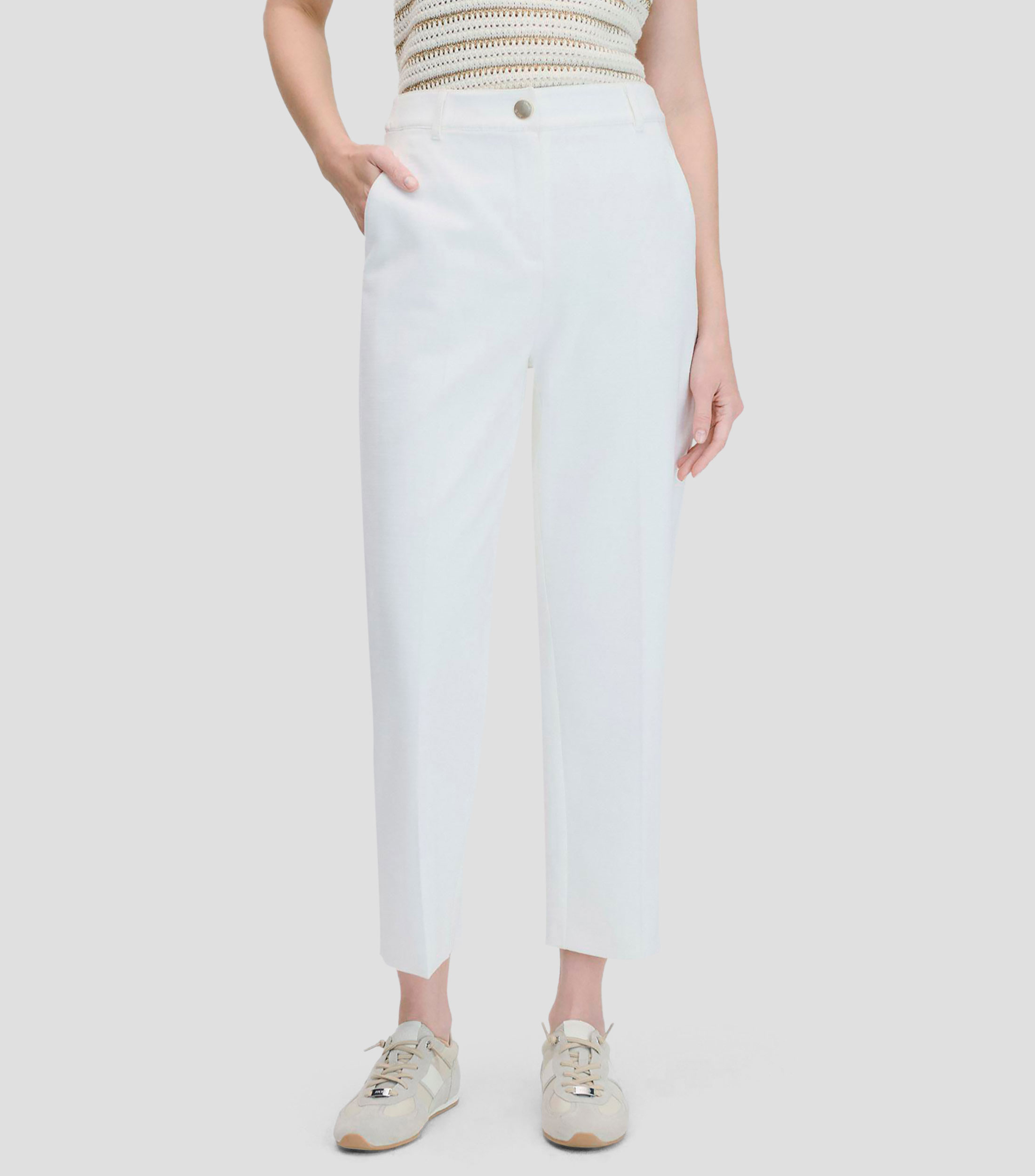 Pantalón Recto Tiro Alto Efecto Flamé Mujer