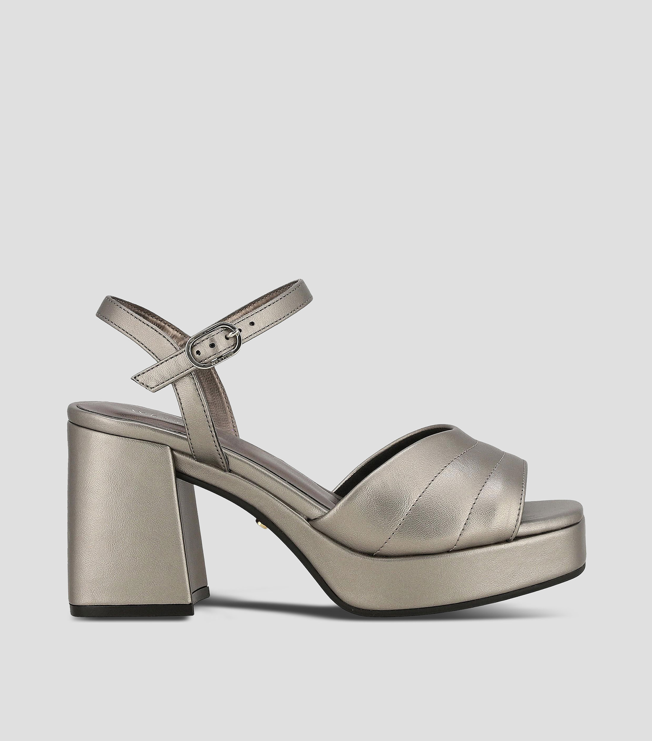 Sandalias de tacón medio de media luna Mujer