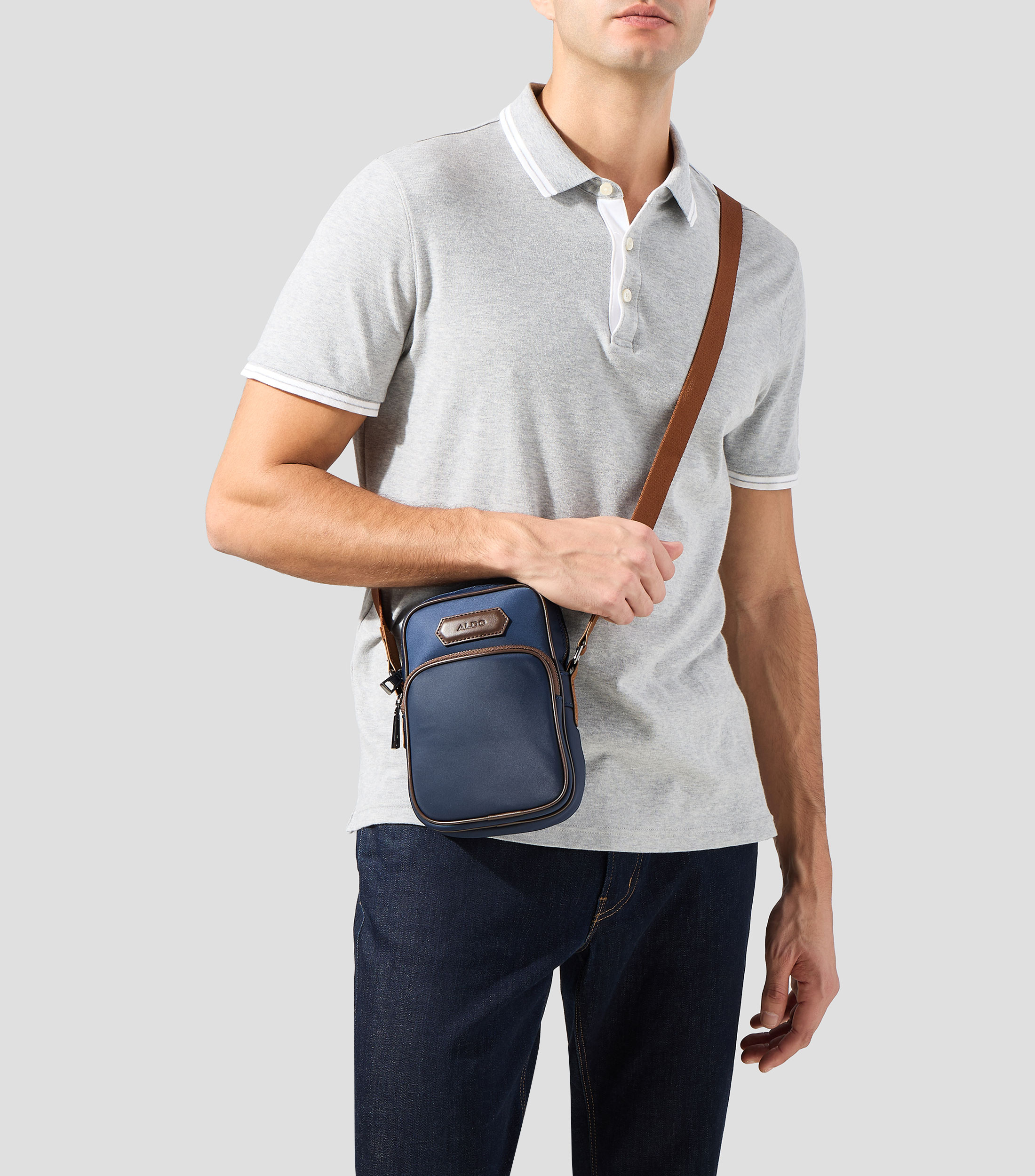 Bolso crossbody liso Hombre